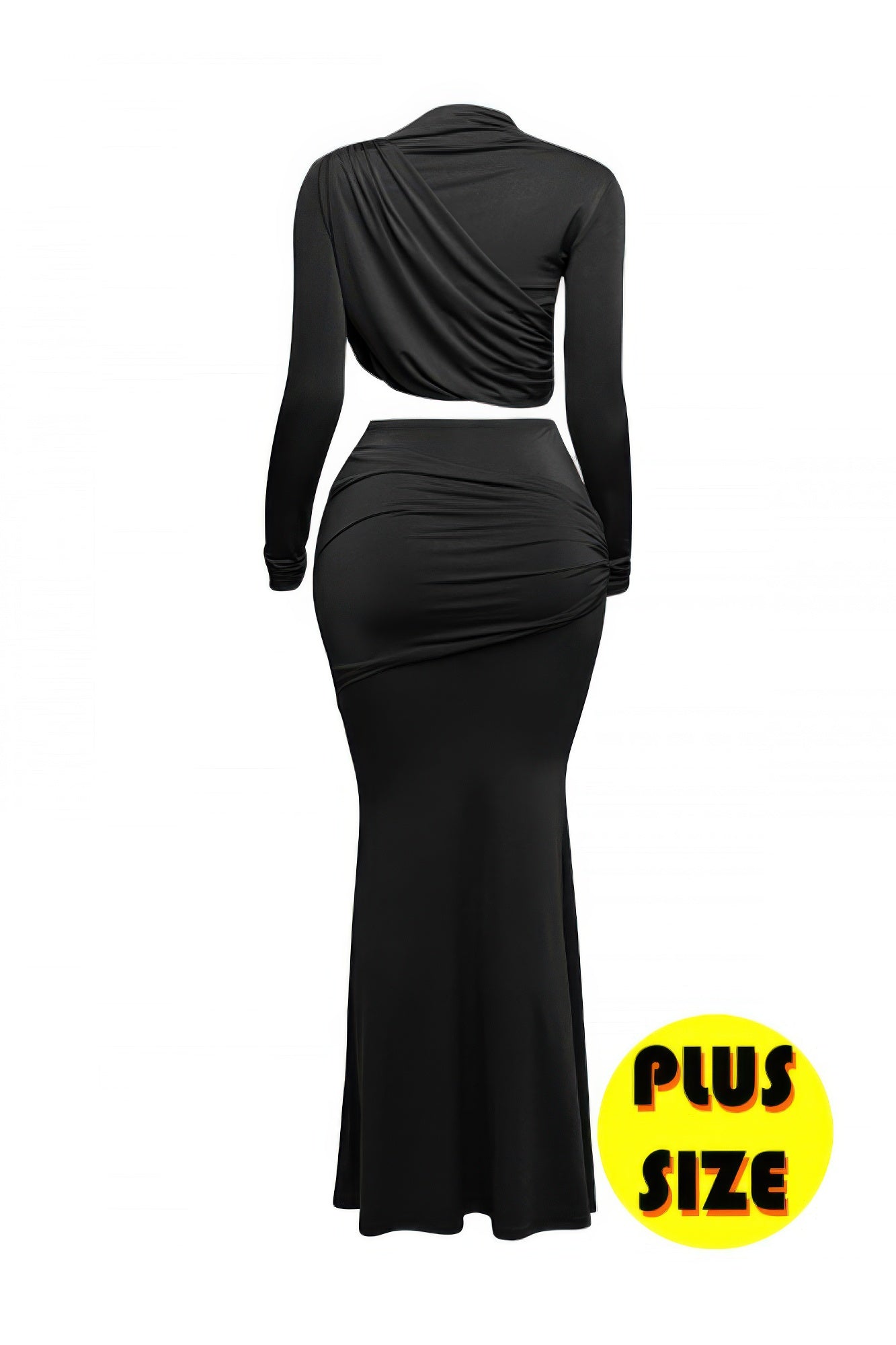 Plus Size Shirring Detailed Top & Long Skirt Set product image