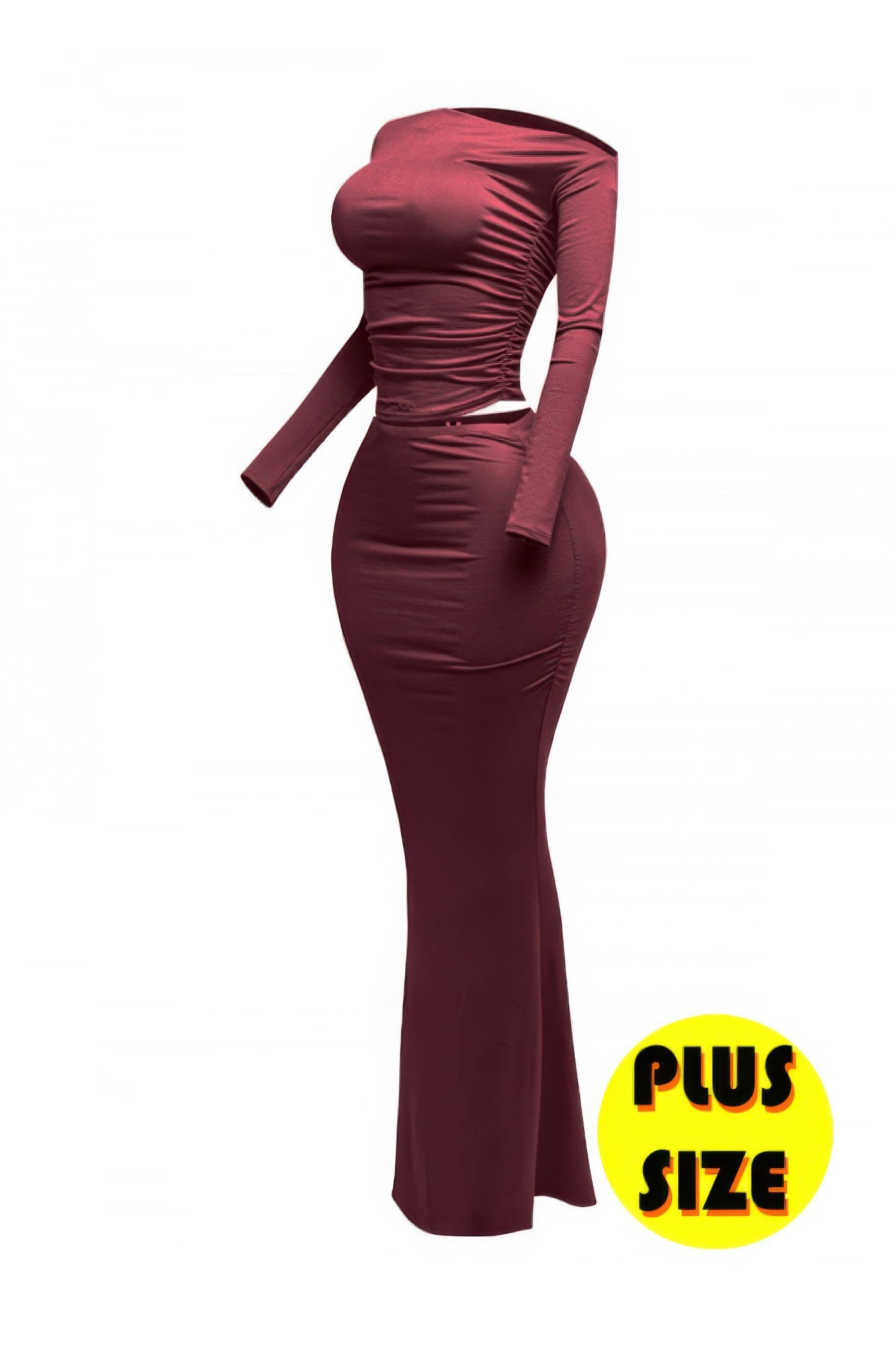 Plus Size One Side Off Shoulder Top & Skirt Set product image