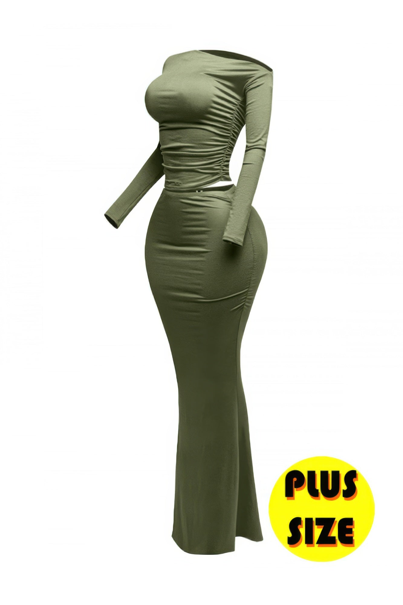 Plus Size One Side Off Shoulder Top & Skirt Set product image