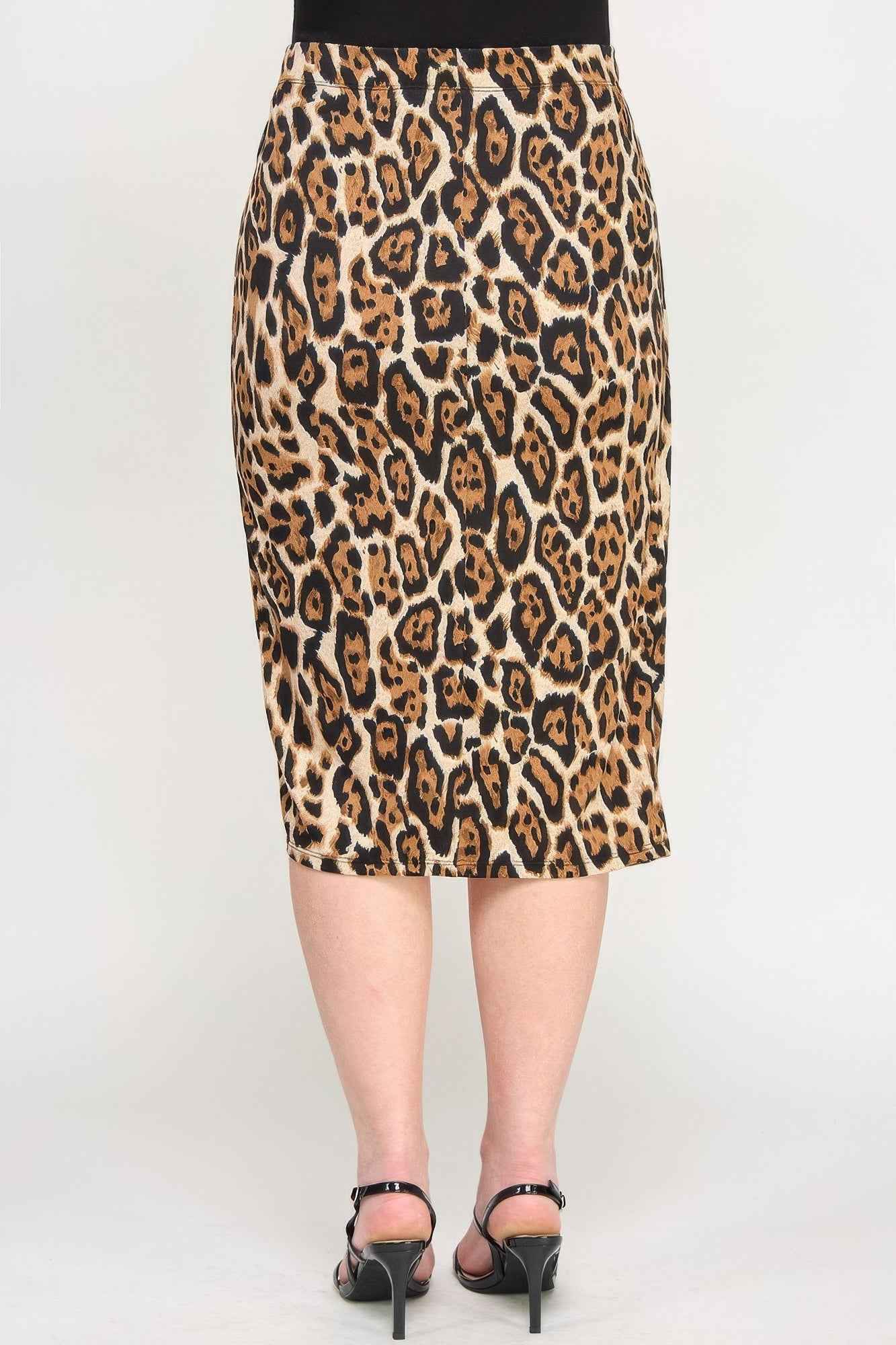 Plus Leopard Prt Asym Skirt W/ Buckle Plus Leopard Prt Asym Skirt W/ Buckle