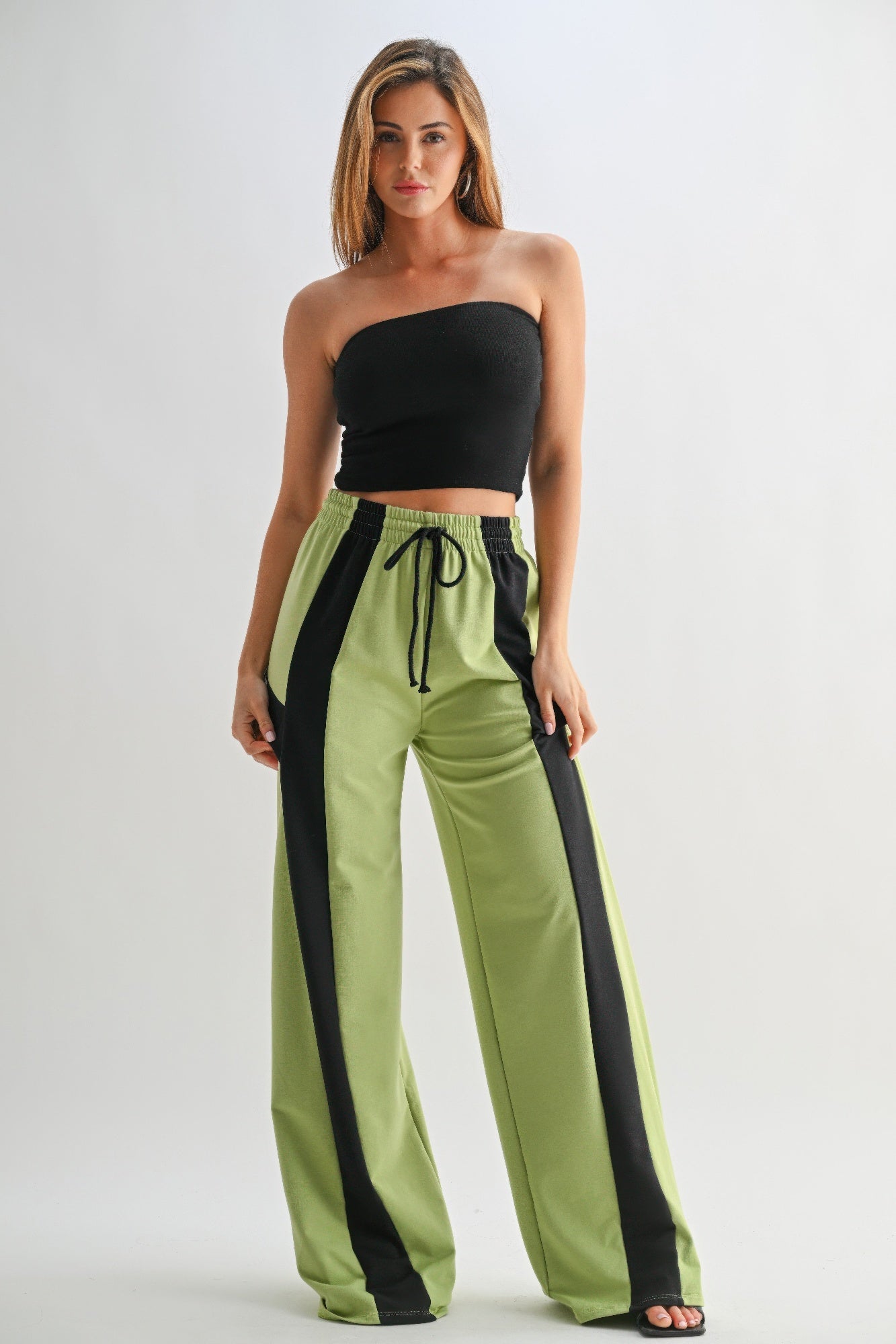 Color Block Wide Leg Lounge Pants product image