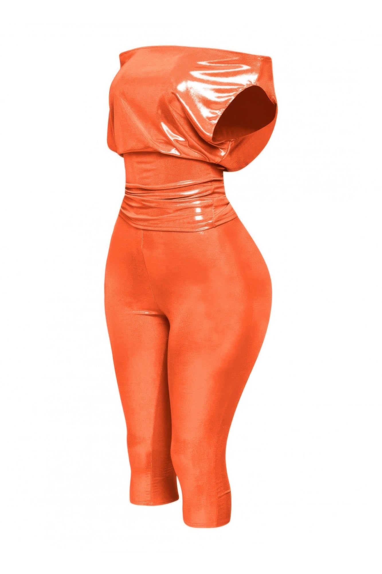 Lose Fit Shimmer Top And Capri Set product image