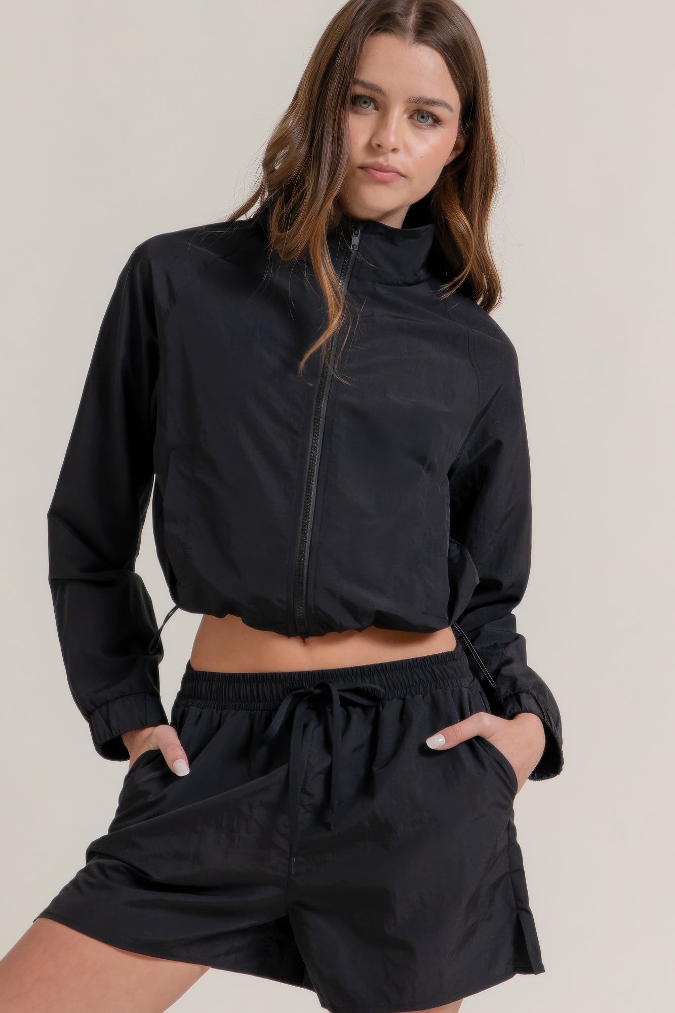 Long Slv Crop Activewear Anorak Jacket product image