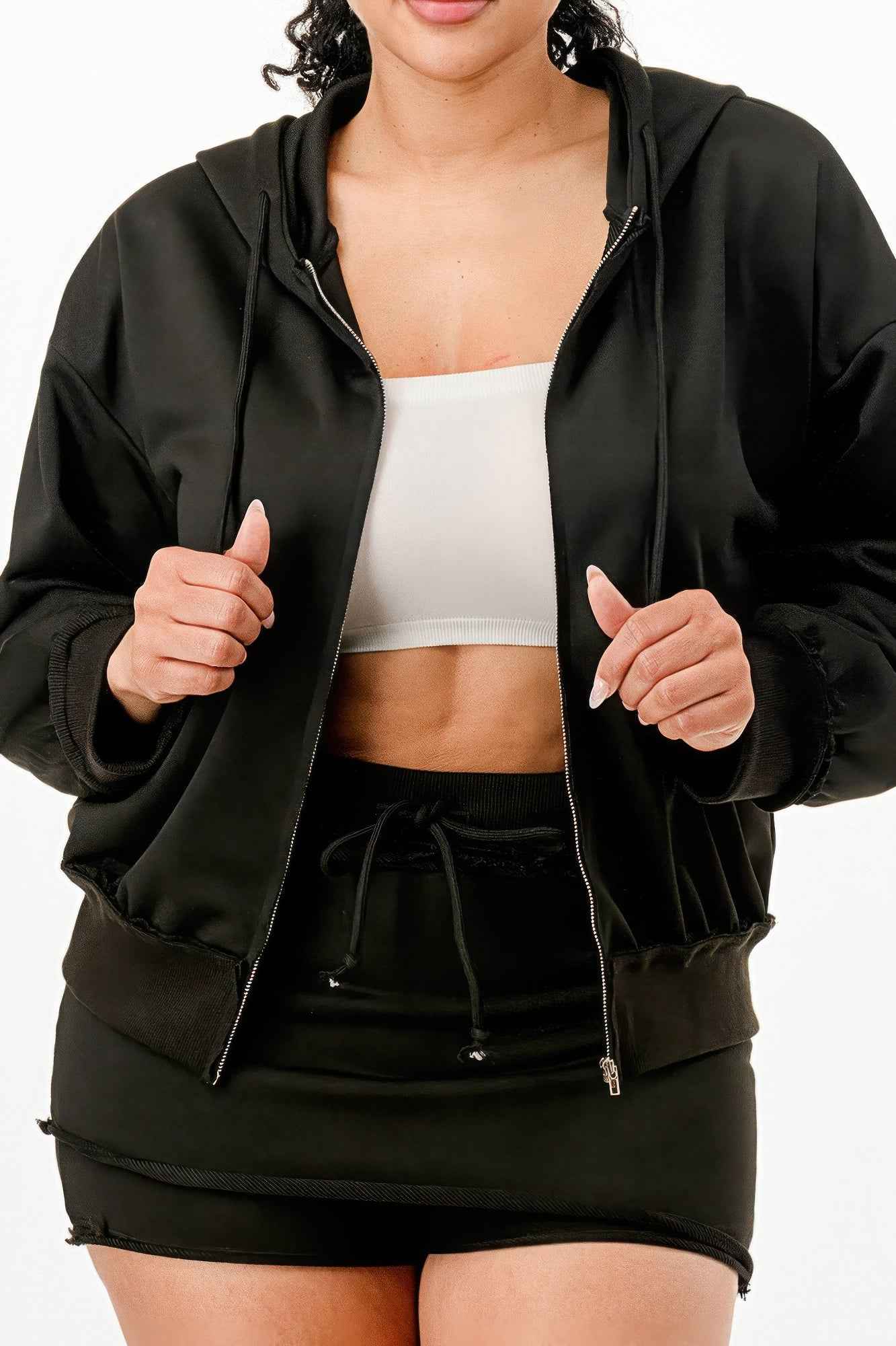 Zipped Hooded Jacket And Skort Set Zipped Hooded Jacket And Skort Set