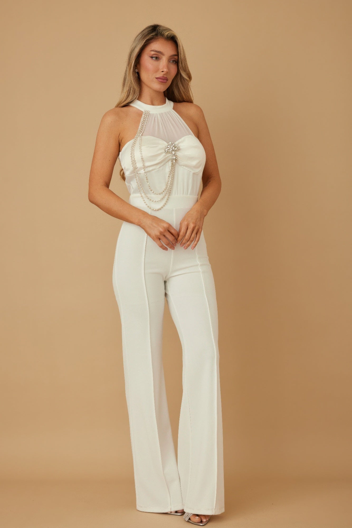 Halter Style Jumpsuit With Drag Chain product image