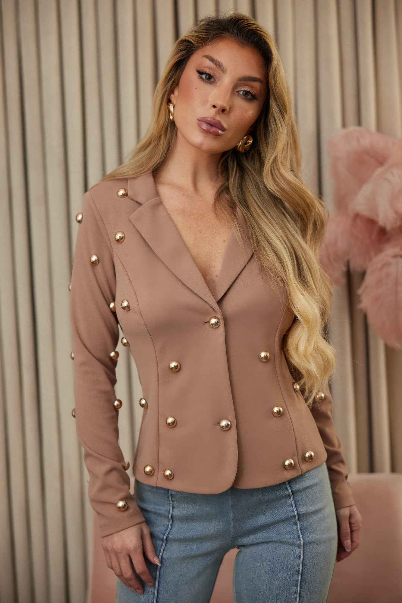 Stud Detailed Fashion Jacket Stud Detailed Fashion Jacket