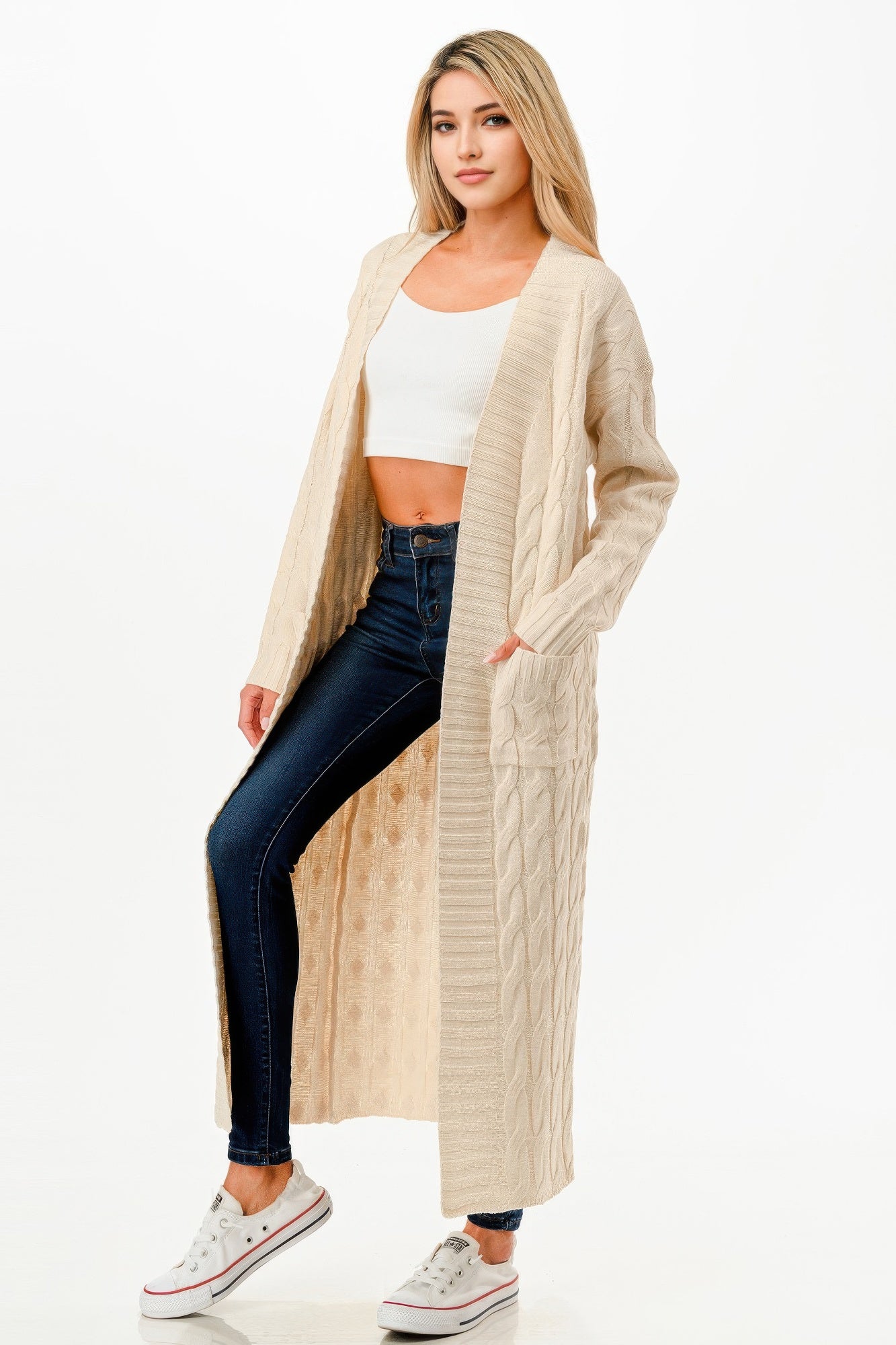 Cable Sweater Long Cardigan product image