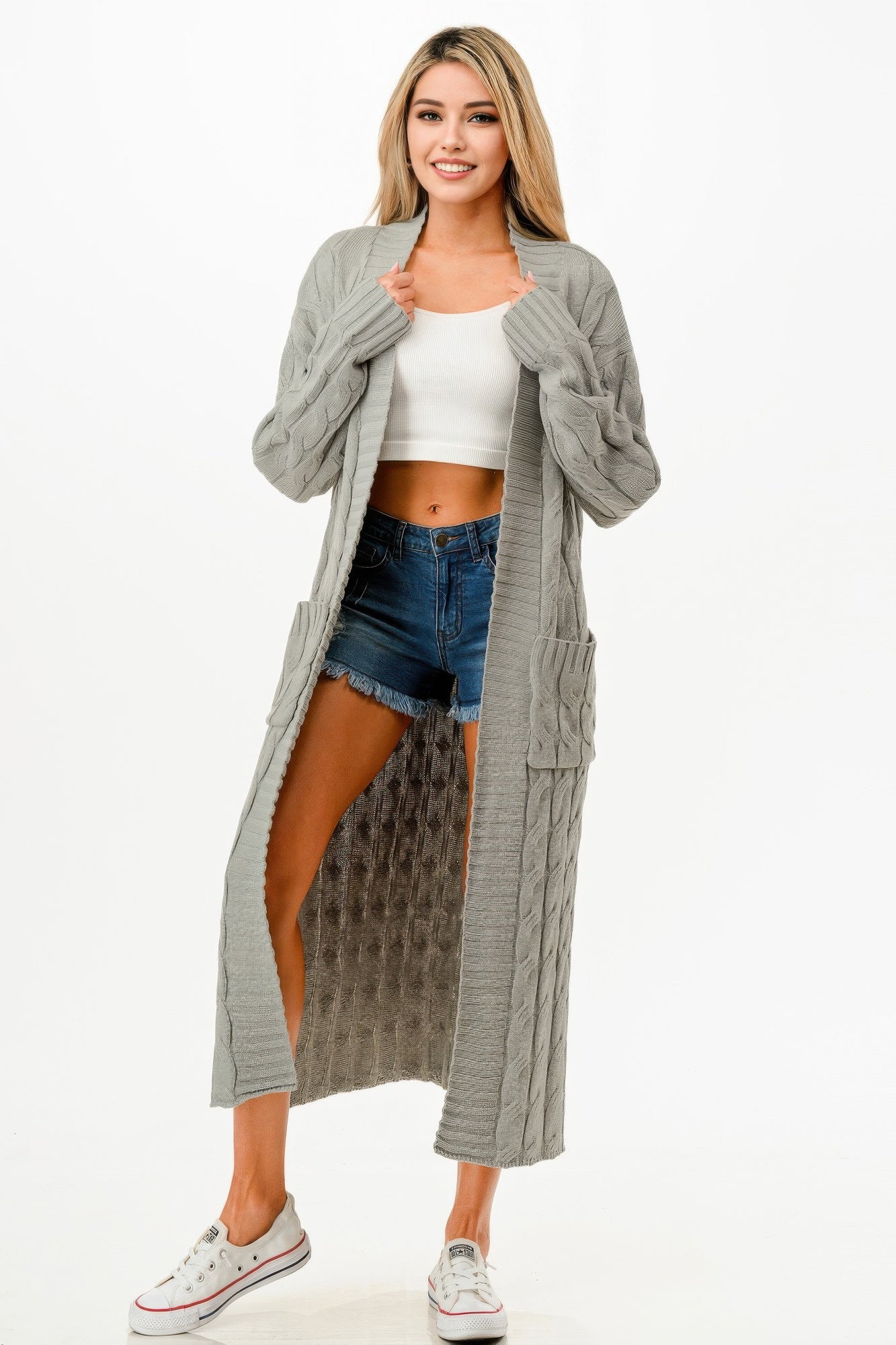Cable Sweater Long Cardigan product image