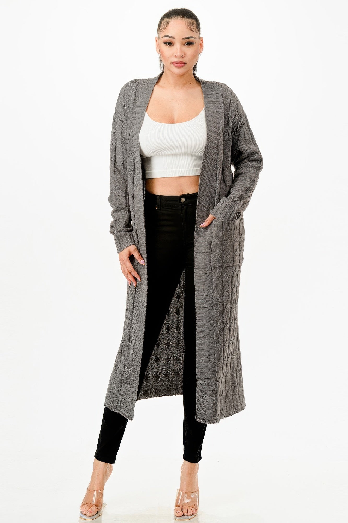 Cable Sweater Long Cardigan product image