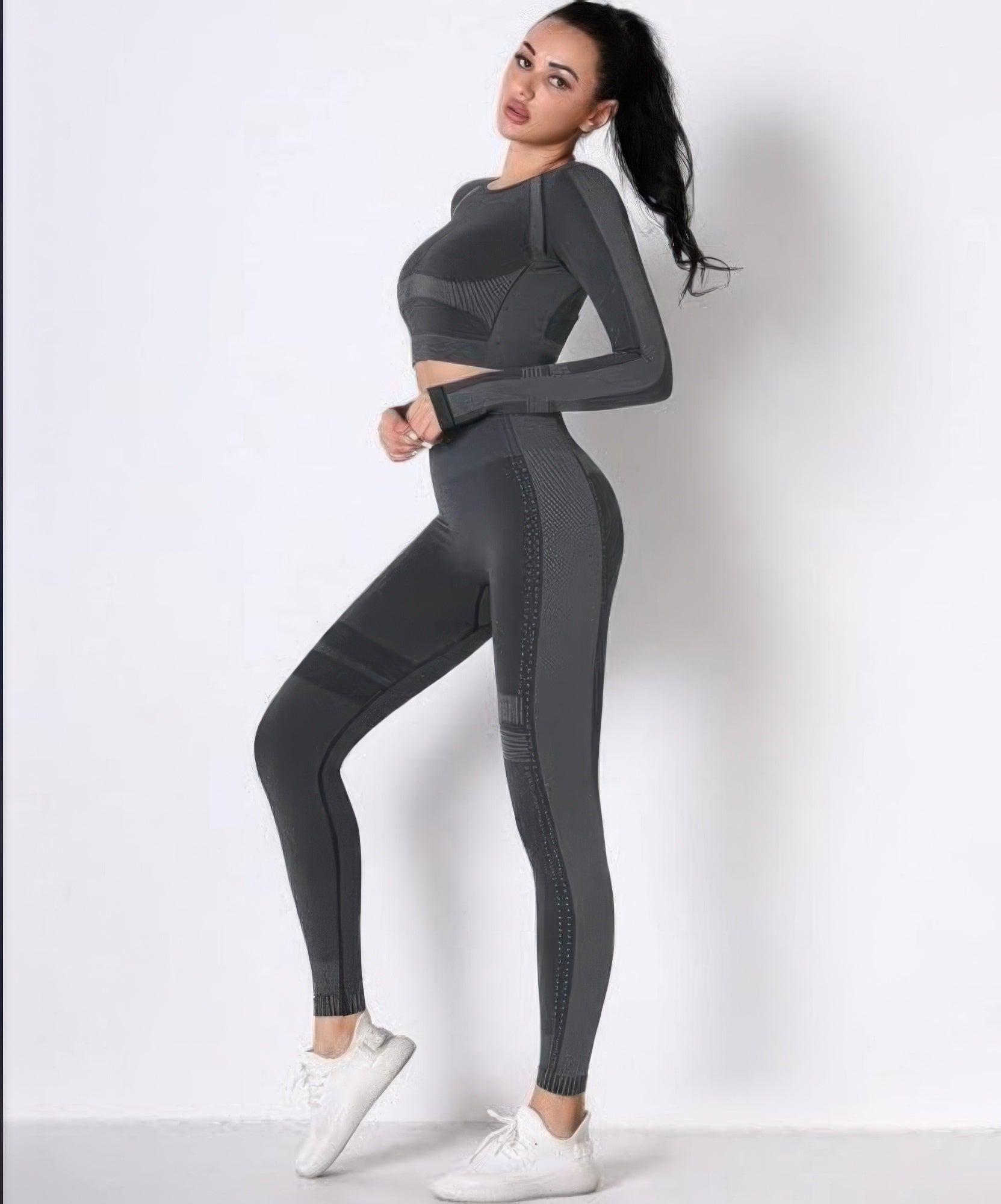 Seamless Long Sleeve Solid Yoga Set product image