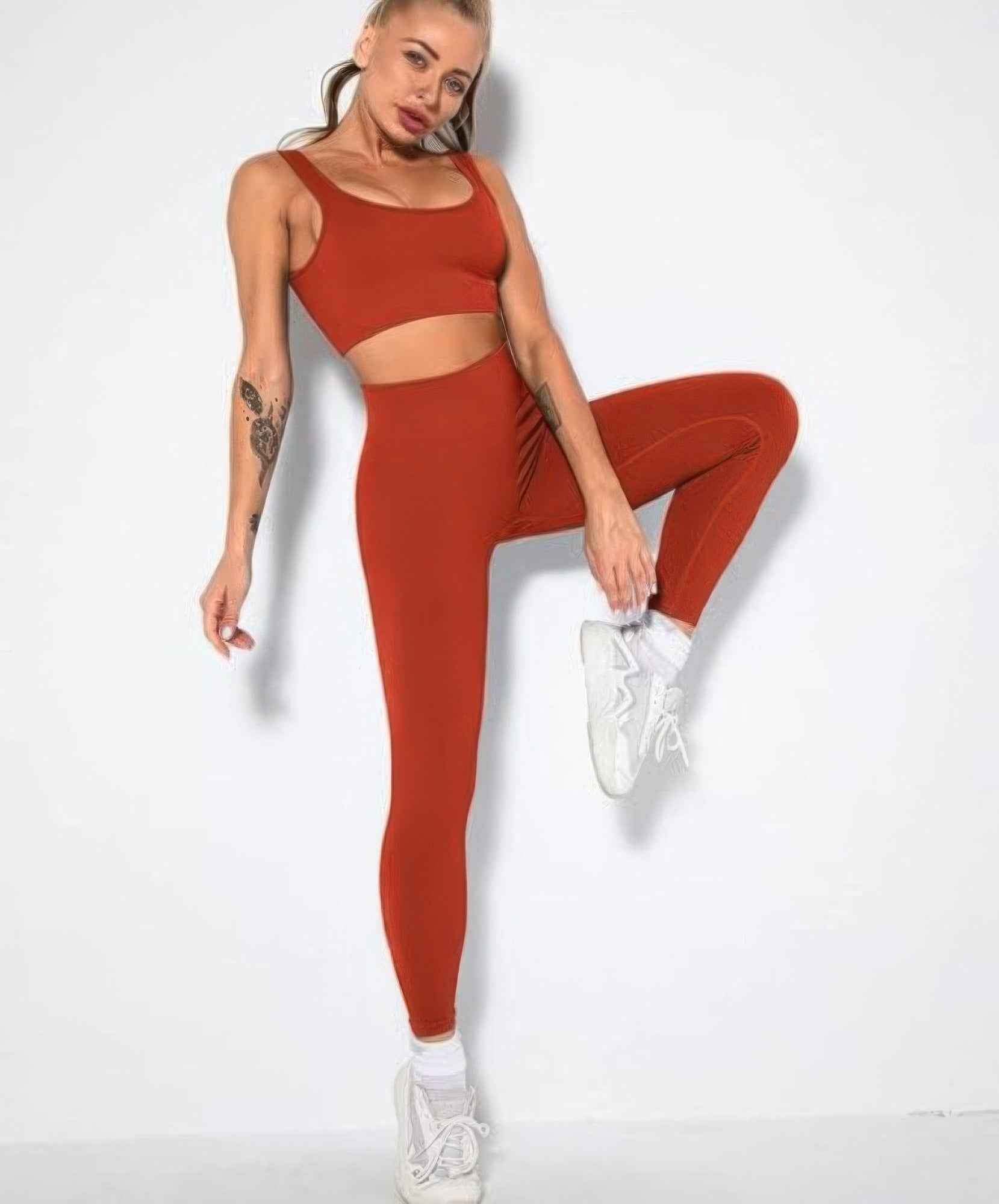 Ribbed Two Piece Activewear Set Ribbed Two Piece Activewear Set