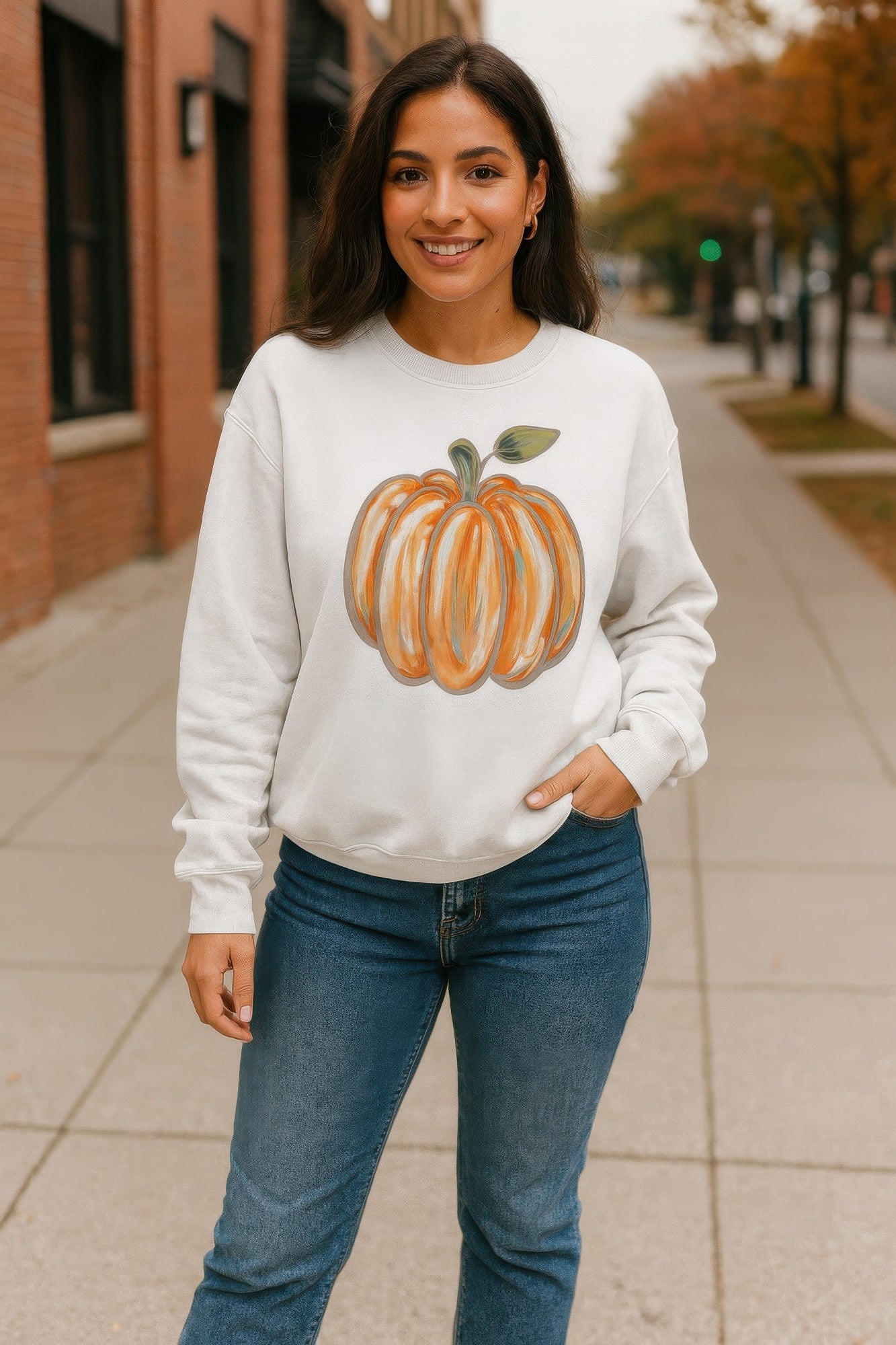 Pumpkin Print Sweater product image