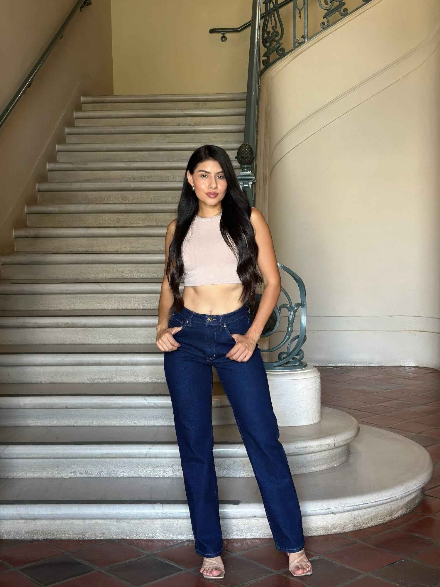 High Waist Vintage Straight Leg Denim Jeans High Waist Vintage Straight Leg Denim Jeans