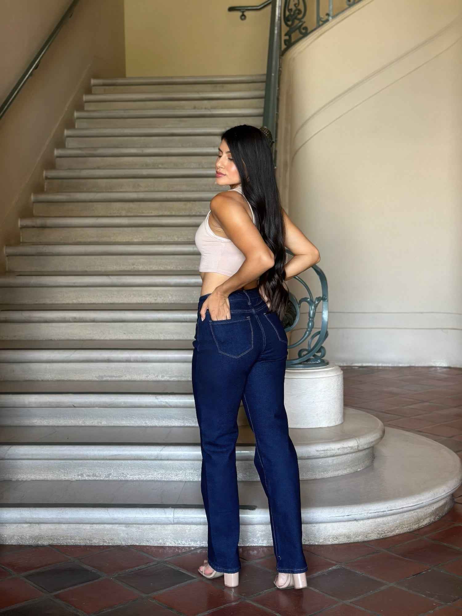 High Waist Vintage Straight Leg Denim Jeans High Waist Vintage Straight Leg Denim Jeans