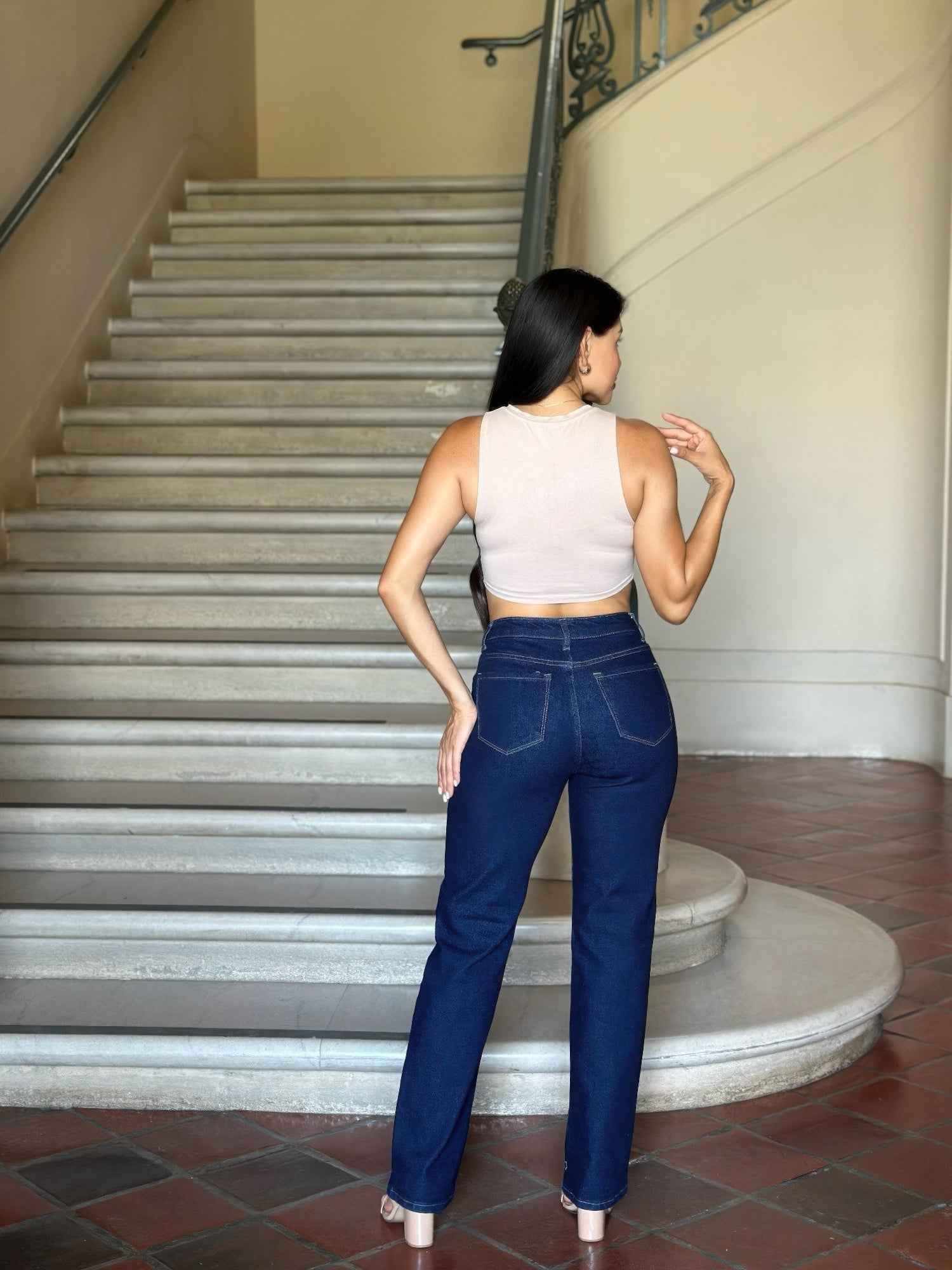 High Waist Vintage Straight Leg Denim Jeans High Waist Vintage Straight Leg Denim Jeans