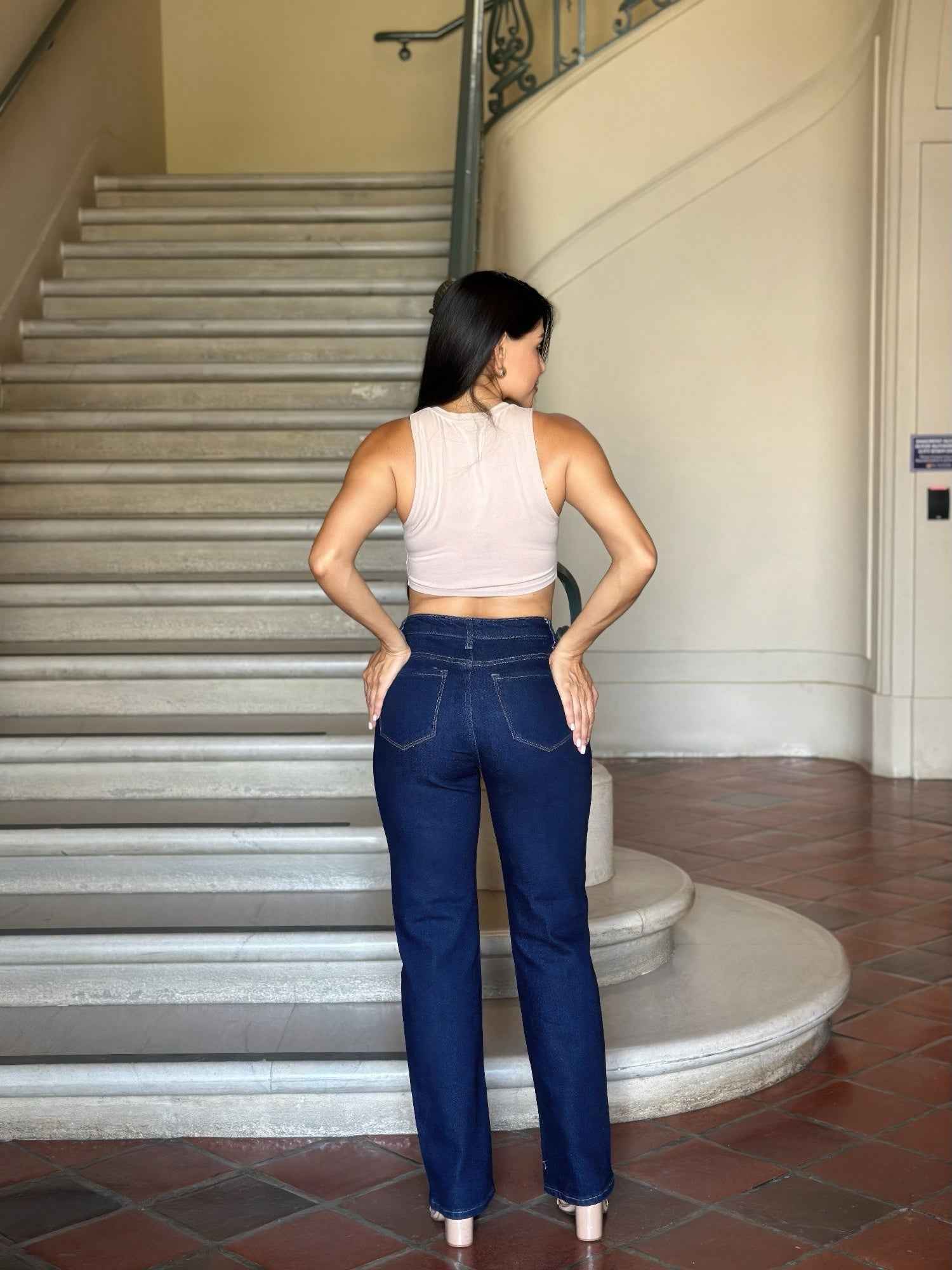 High Waist Vintage Straight Leg Denim Jeans High Waist Vintage Straight Leg Denim Jeans
