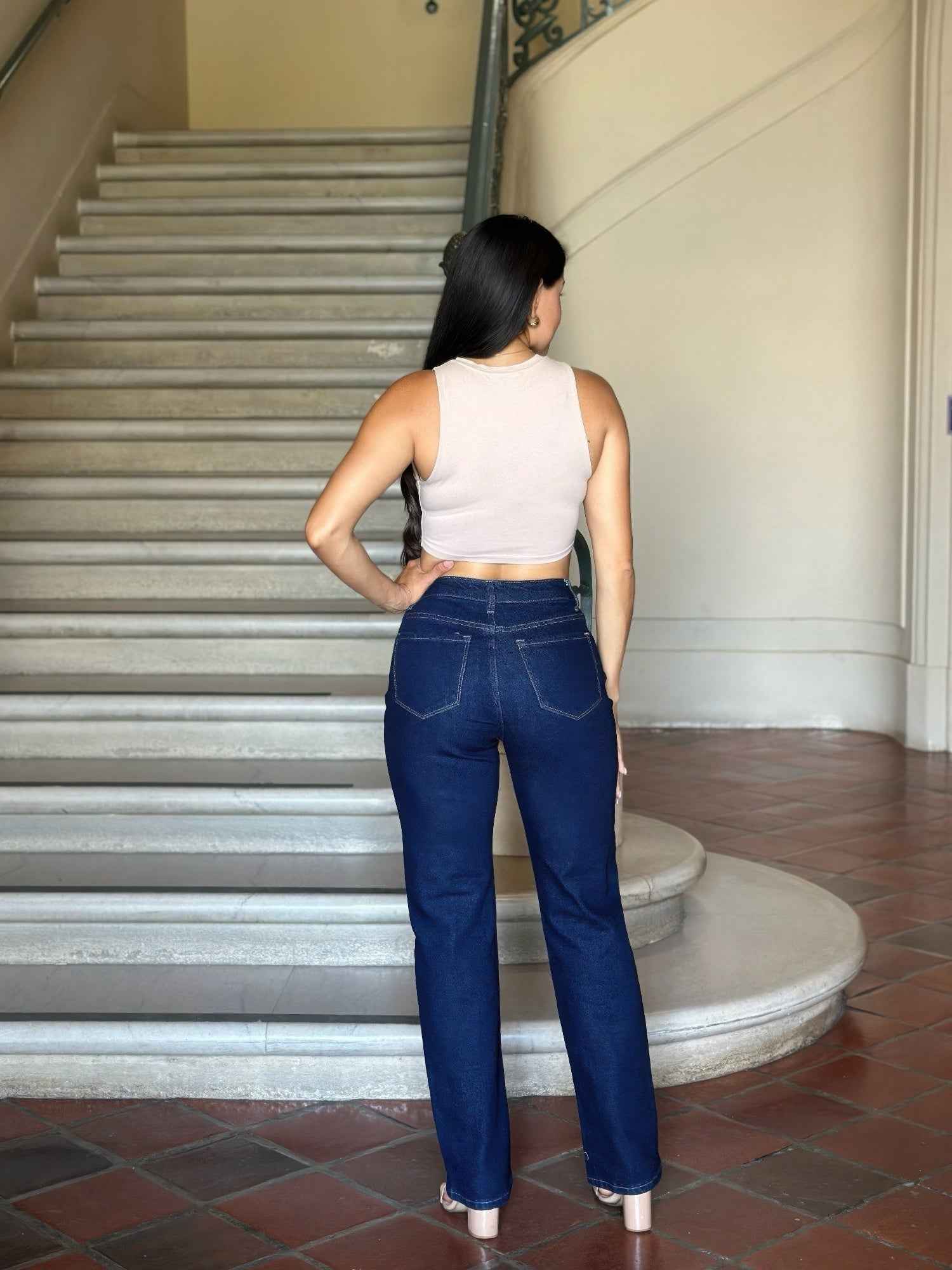 High Waist Vintage Straight Leg Denim Jeans High Waist Vintage Straight Leg Denim Jeans