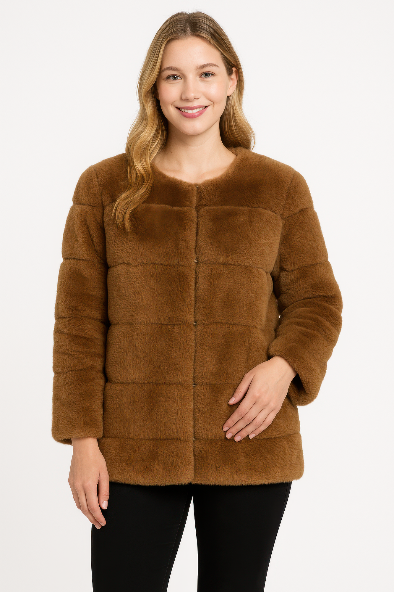 Plush Camel Faux Fur Jacket product image