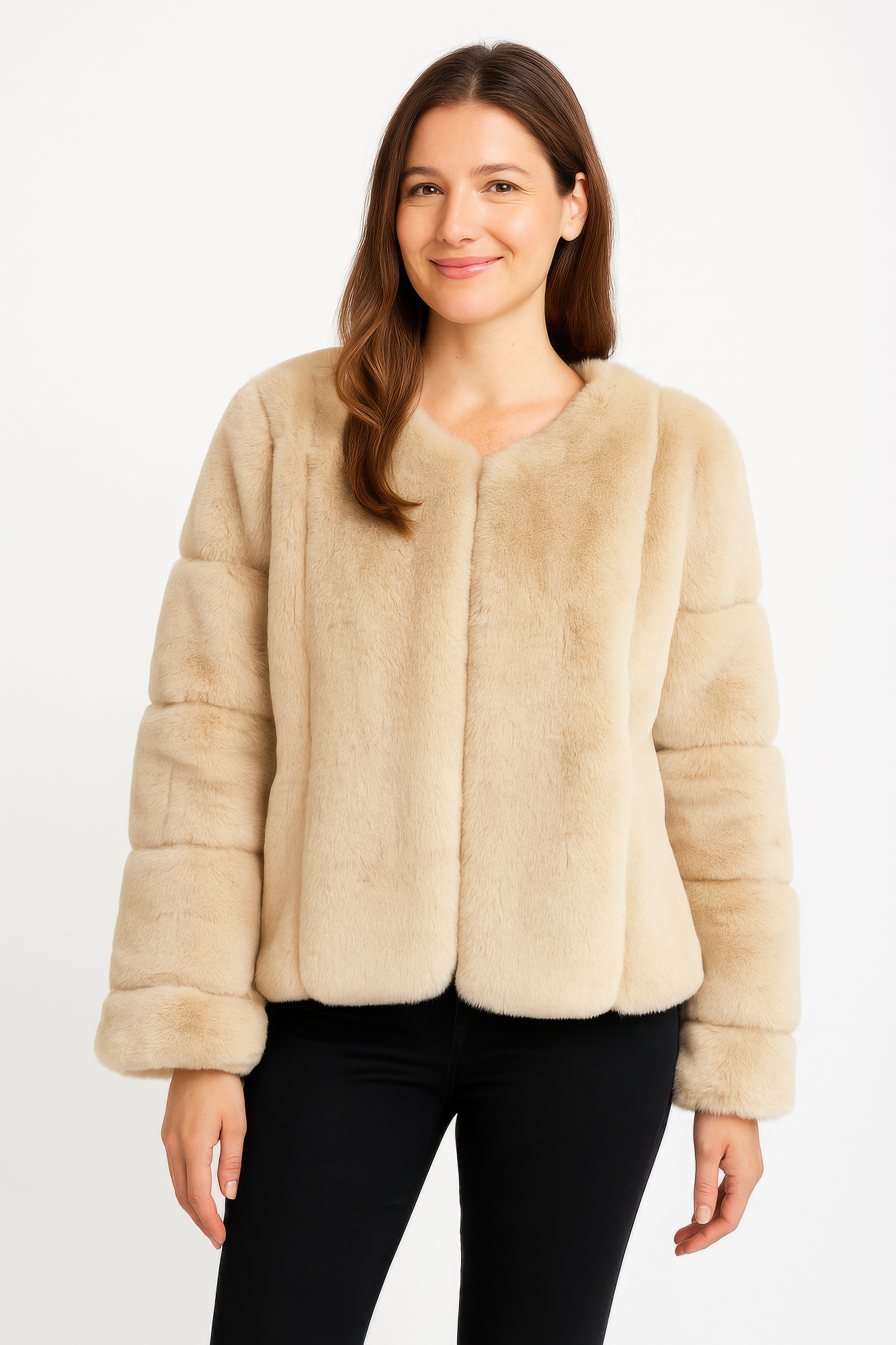 Faux Fur Trim Cape product image