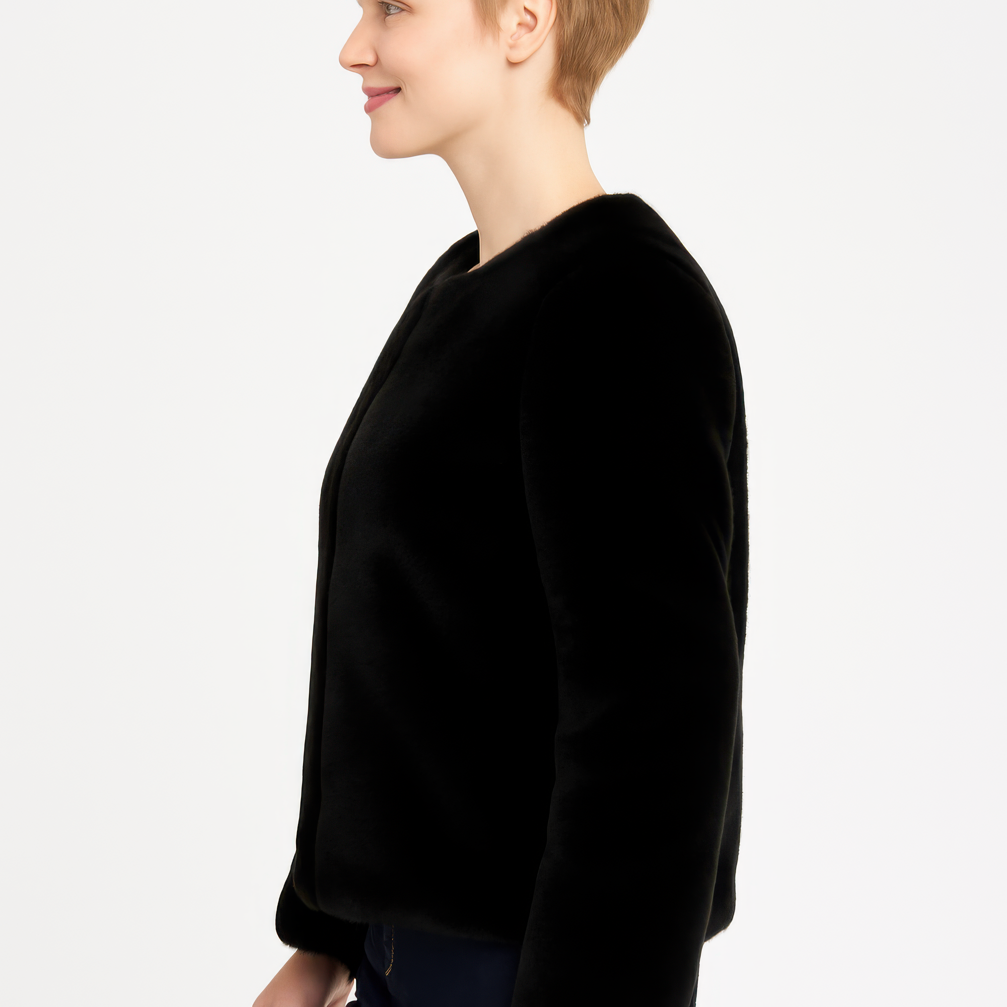 Faux Fur Trim Cape product image