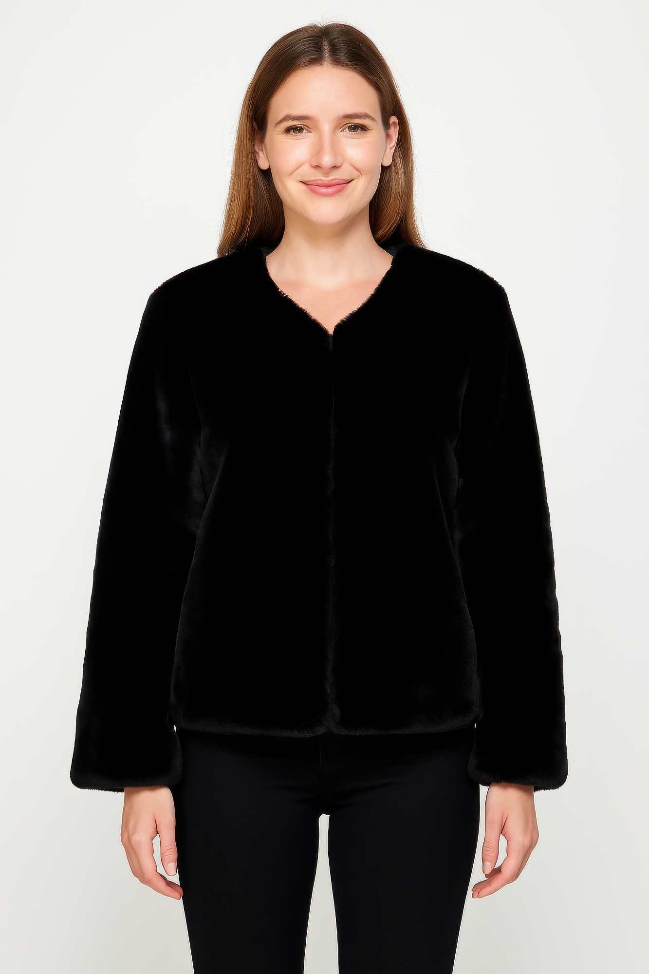 Faux Fur Trim Cape product image