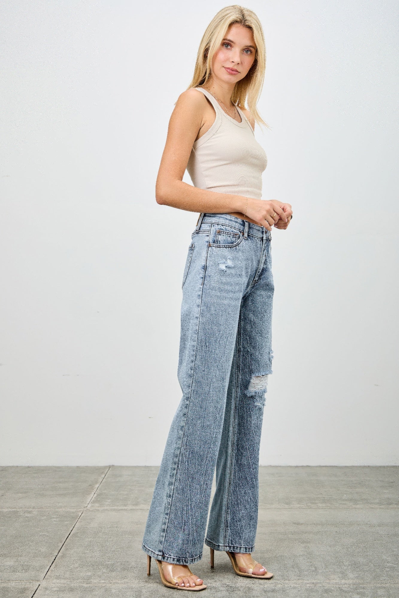 Mid Rise Relaxed Straight With Destroy product image