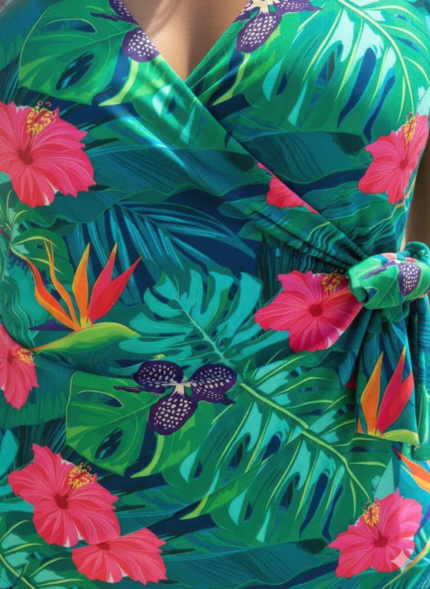 Green Tropical One Piece Side Tide Green Tropical One Piece Side Tide