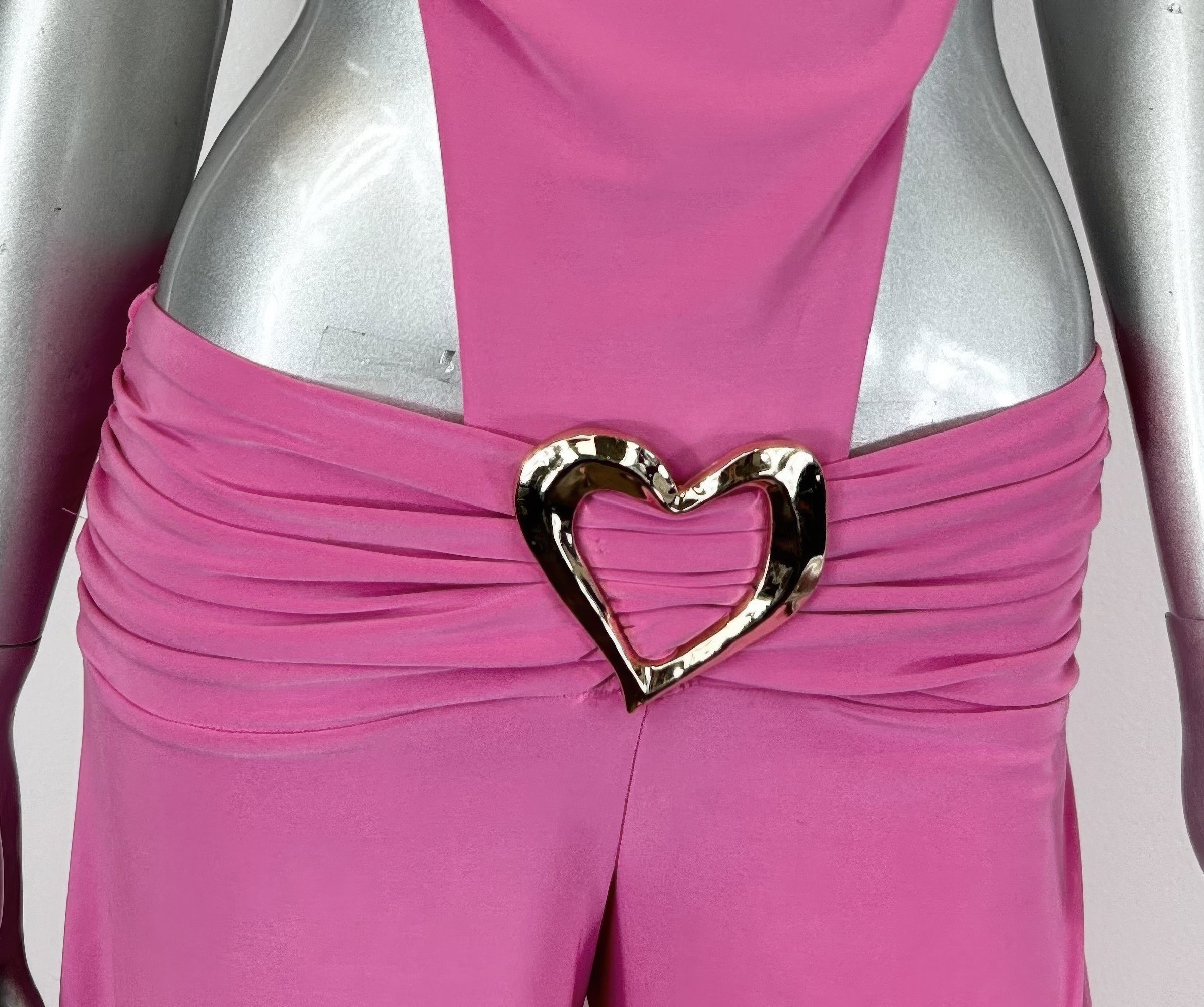 Side Cutouts Gold Heart-shaped Wide-leg Jumpsuit product image