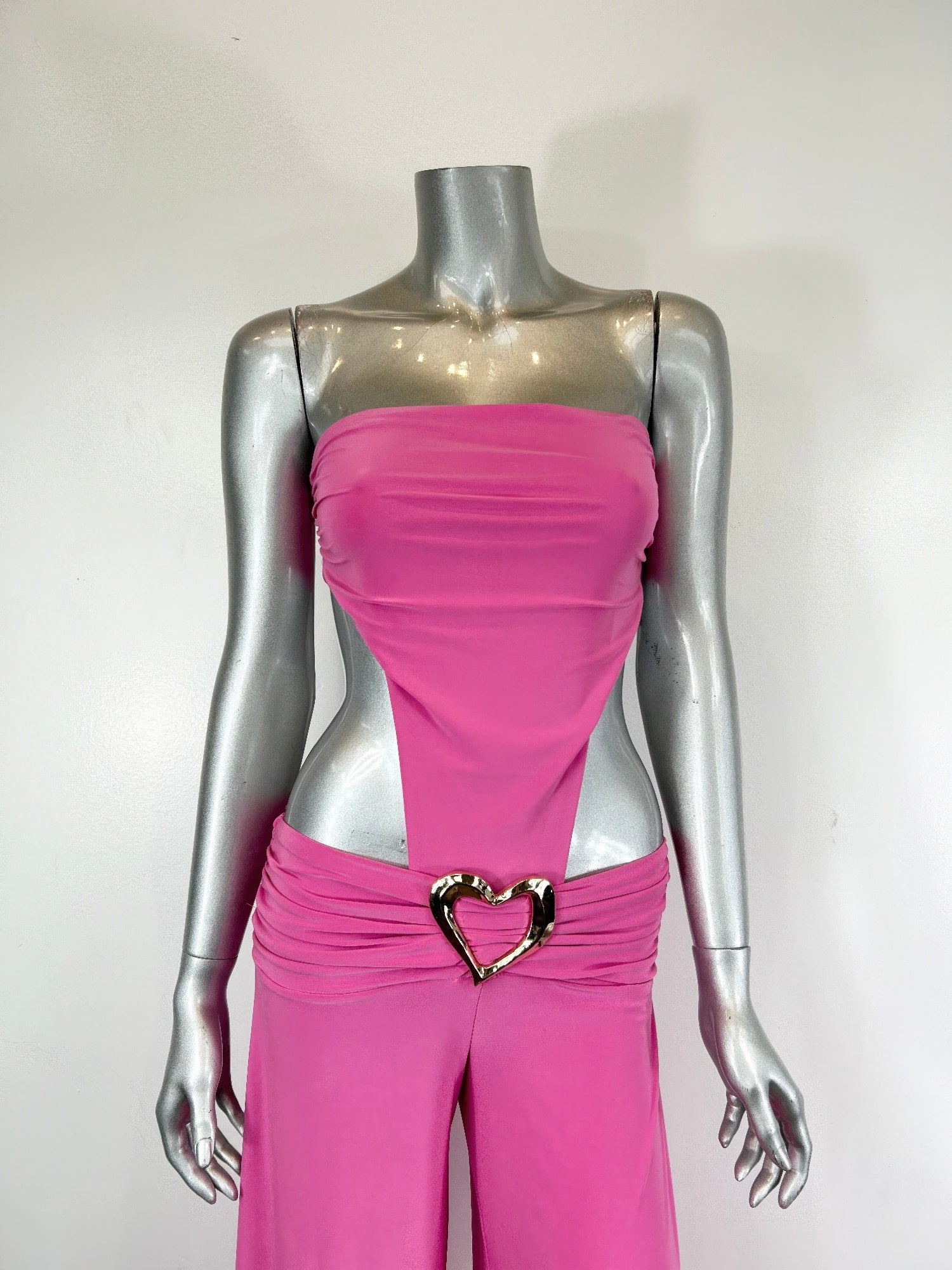 Side Cutouts Gold Heart-shaped Wide-leg Jumpsuit product image