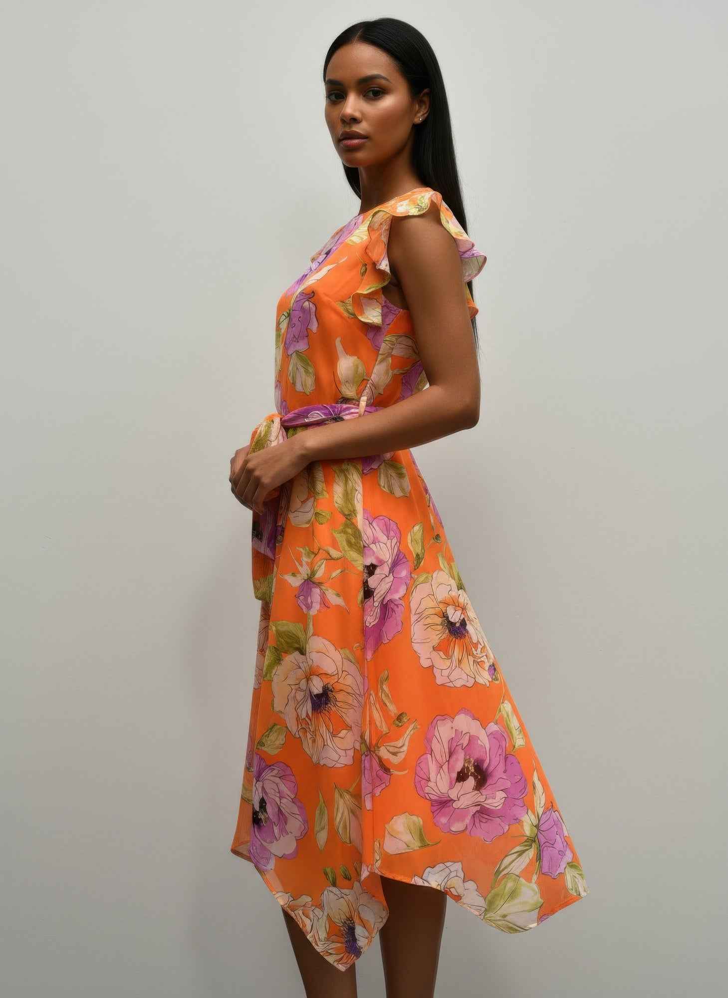 Shelby & Palmer Floral Ruffled Sleeve Shelby & Palmer Floral Ruffled Sleeve