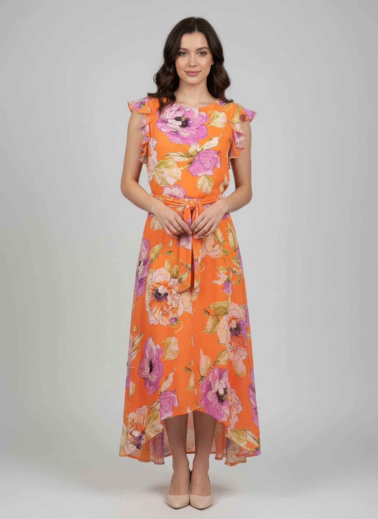 Shelby & Palmer Floral Ruffled Sleeve Shelby & Palmer Floral Ruffled Sleeve