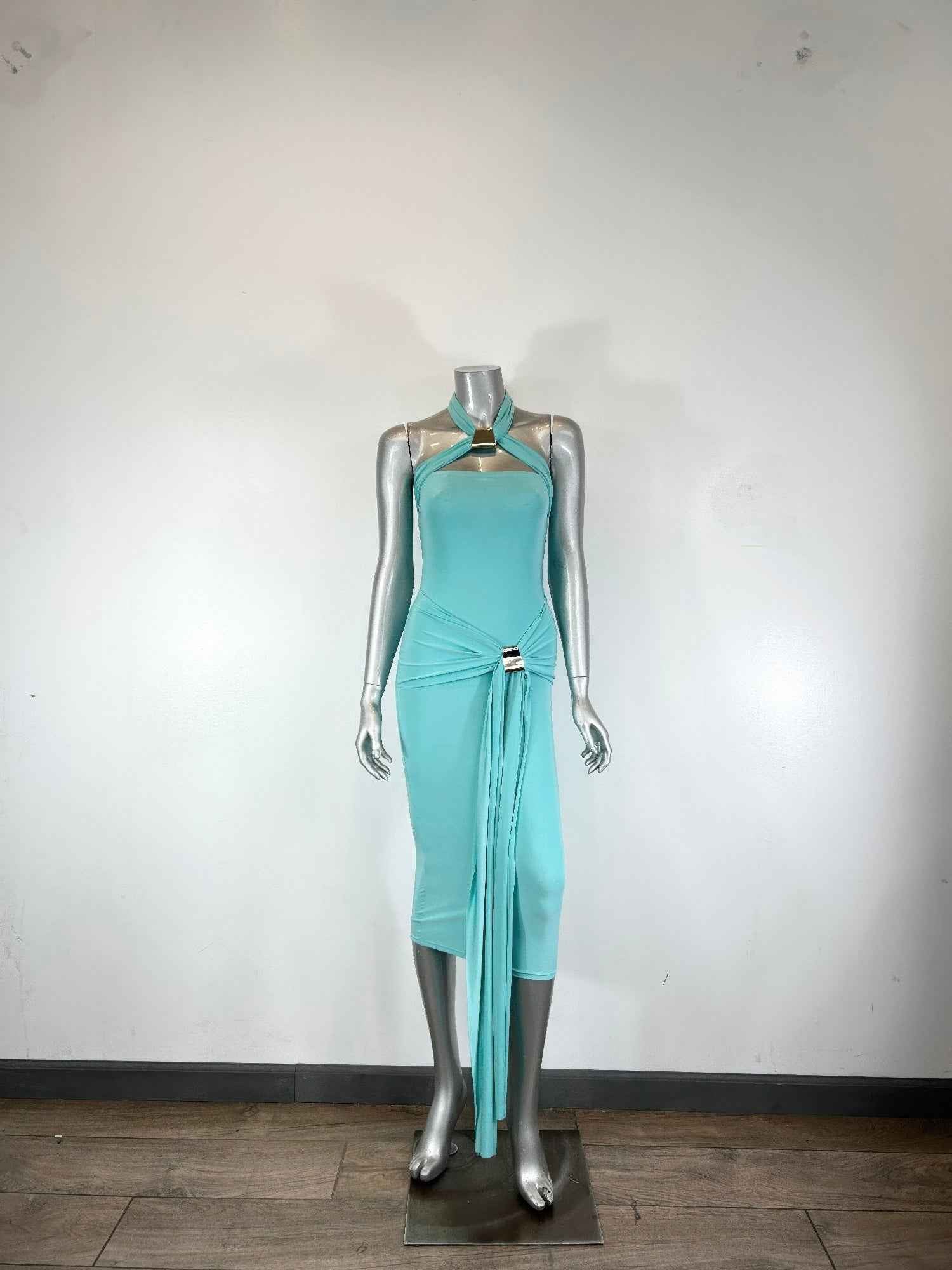 Halter-style Bodycon Midi Dress Halter-style Bodycon Midi Dress
