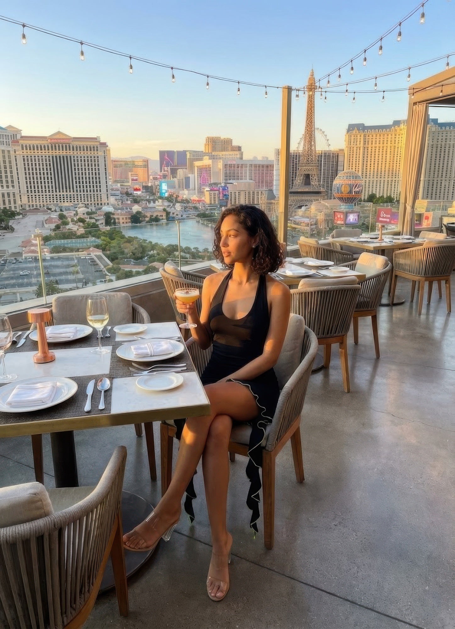 Solid Deep V Neck Mini Dress With Ruffle product image