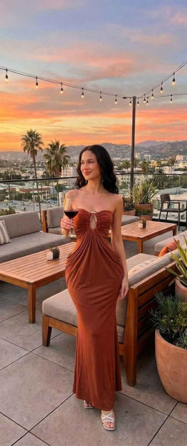 Glamour With Modern Construction Maxi Dress