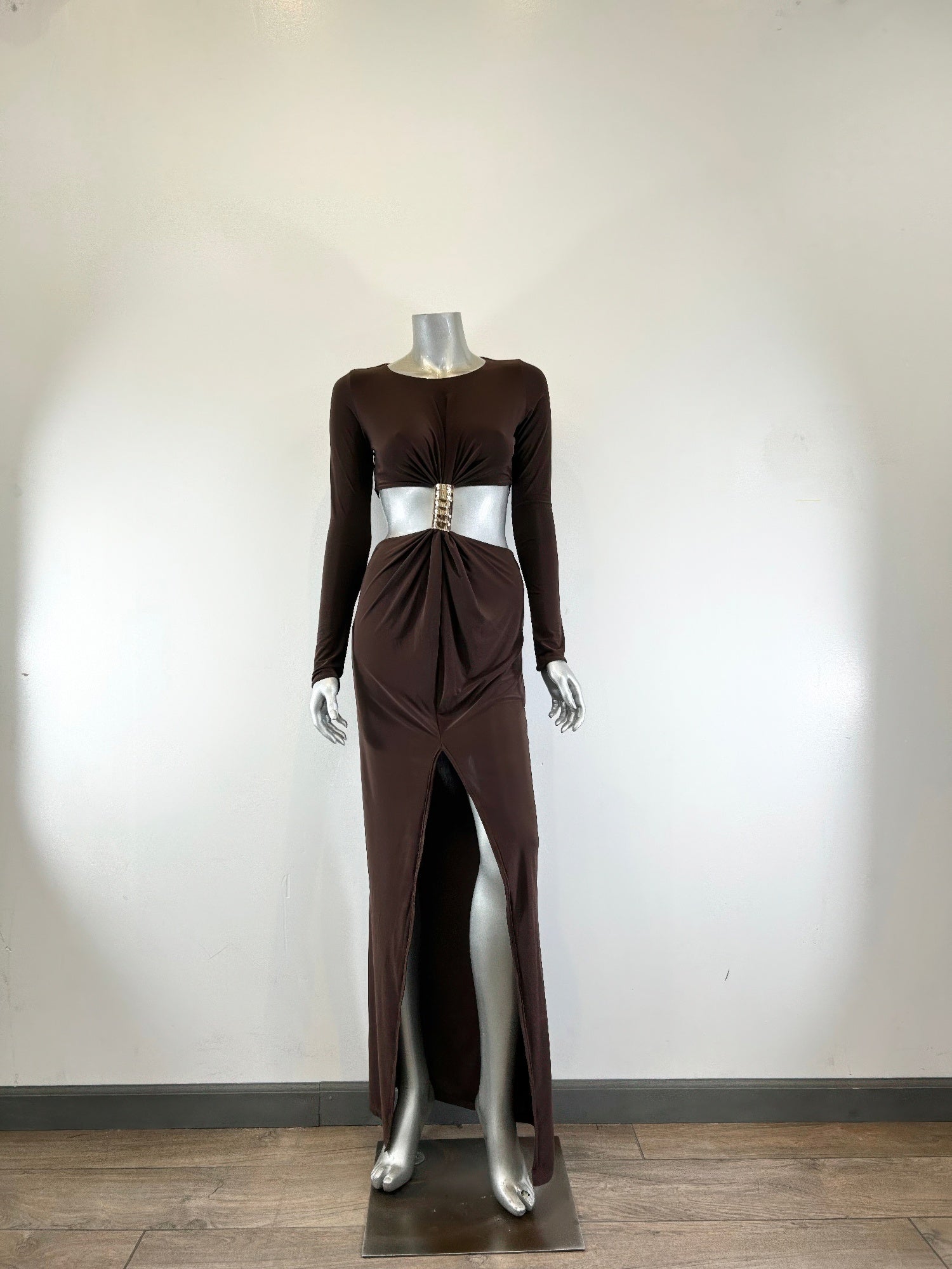 Long Sleeve Mockneck Styling Maxi Dress. product image