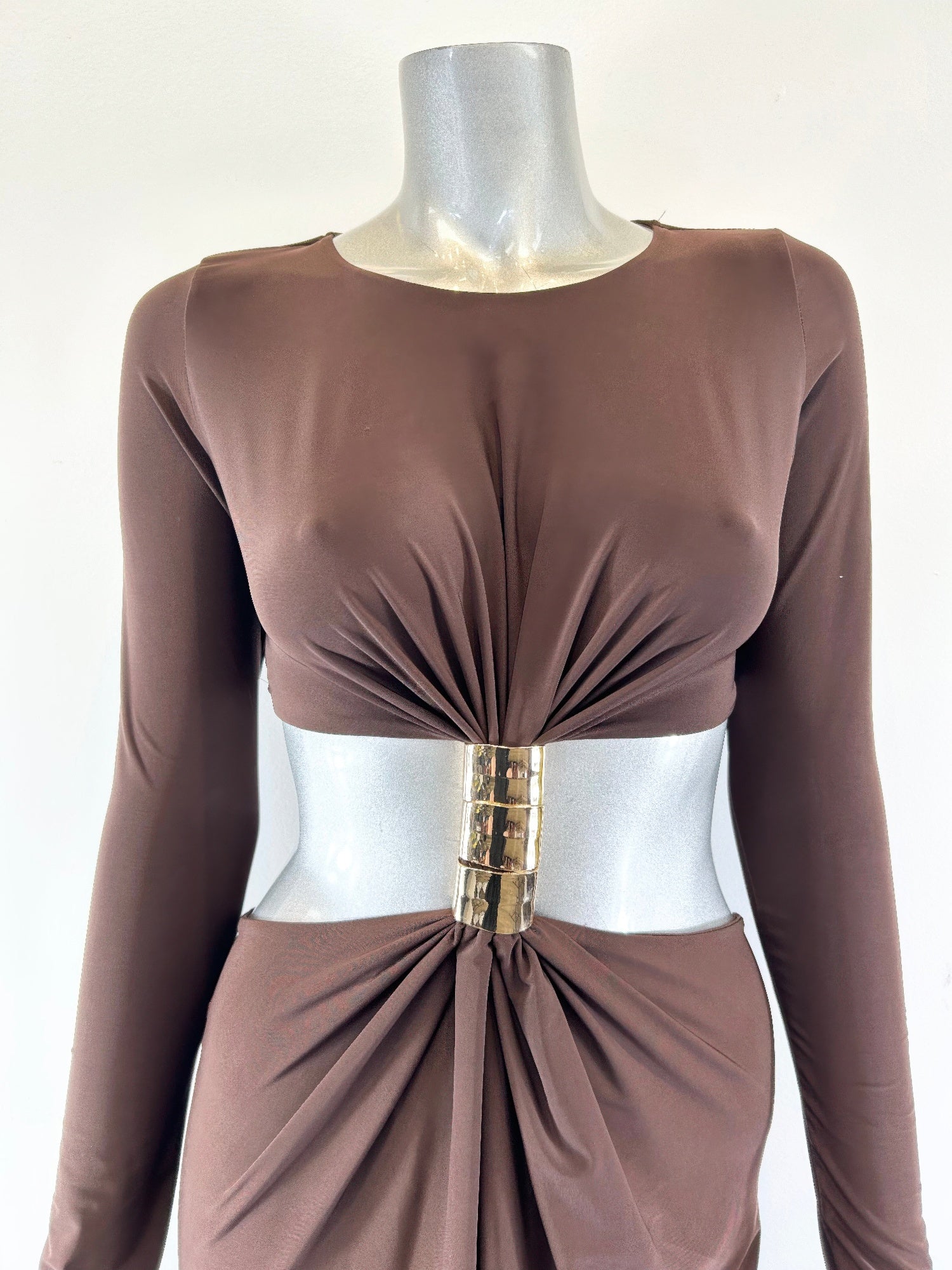Long Sleeve Mockneck Styling Maxi Dress. product image