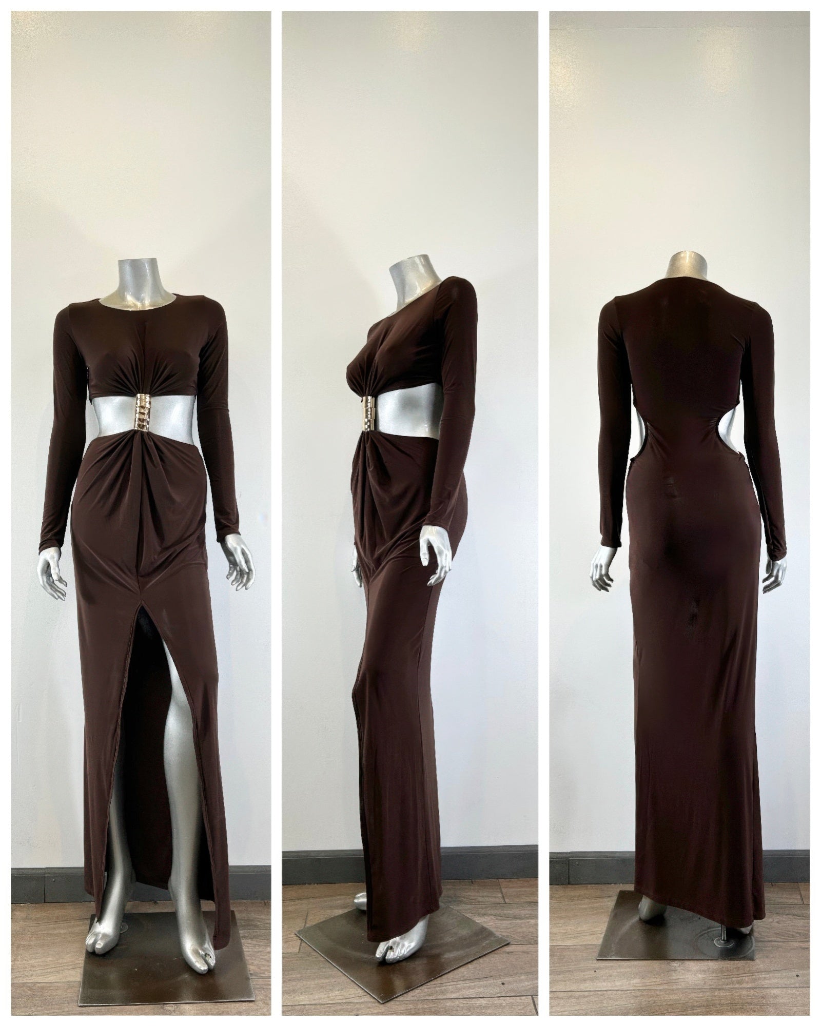 Long Sleeve Mockneck Styling Maxi Dress. product image