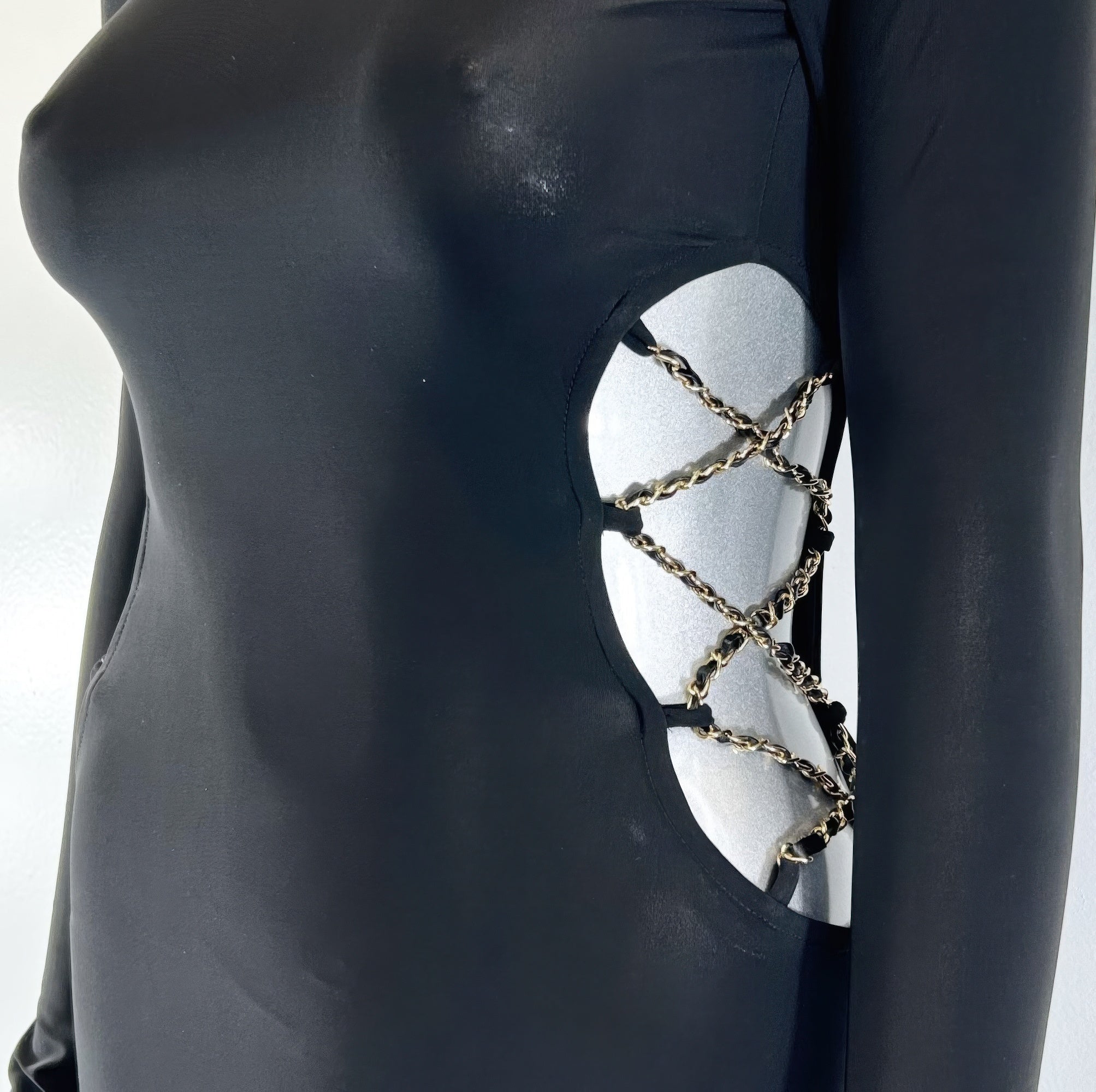 Long Sleeve, High Neck Design Chanel Chain Detail product image