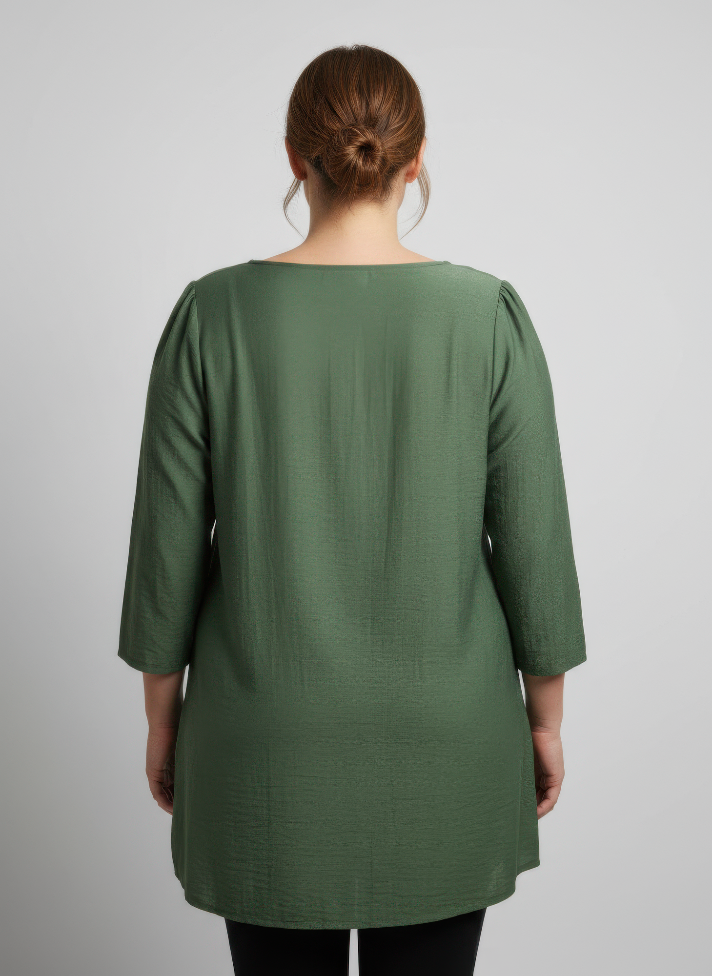 Lace Yoke Three-quarter Sleeve Knit Top product image