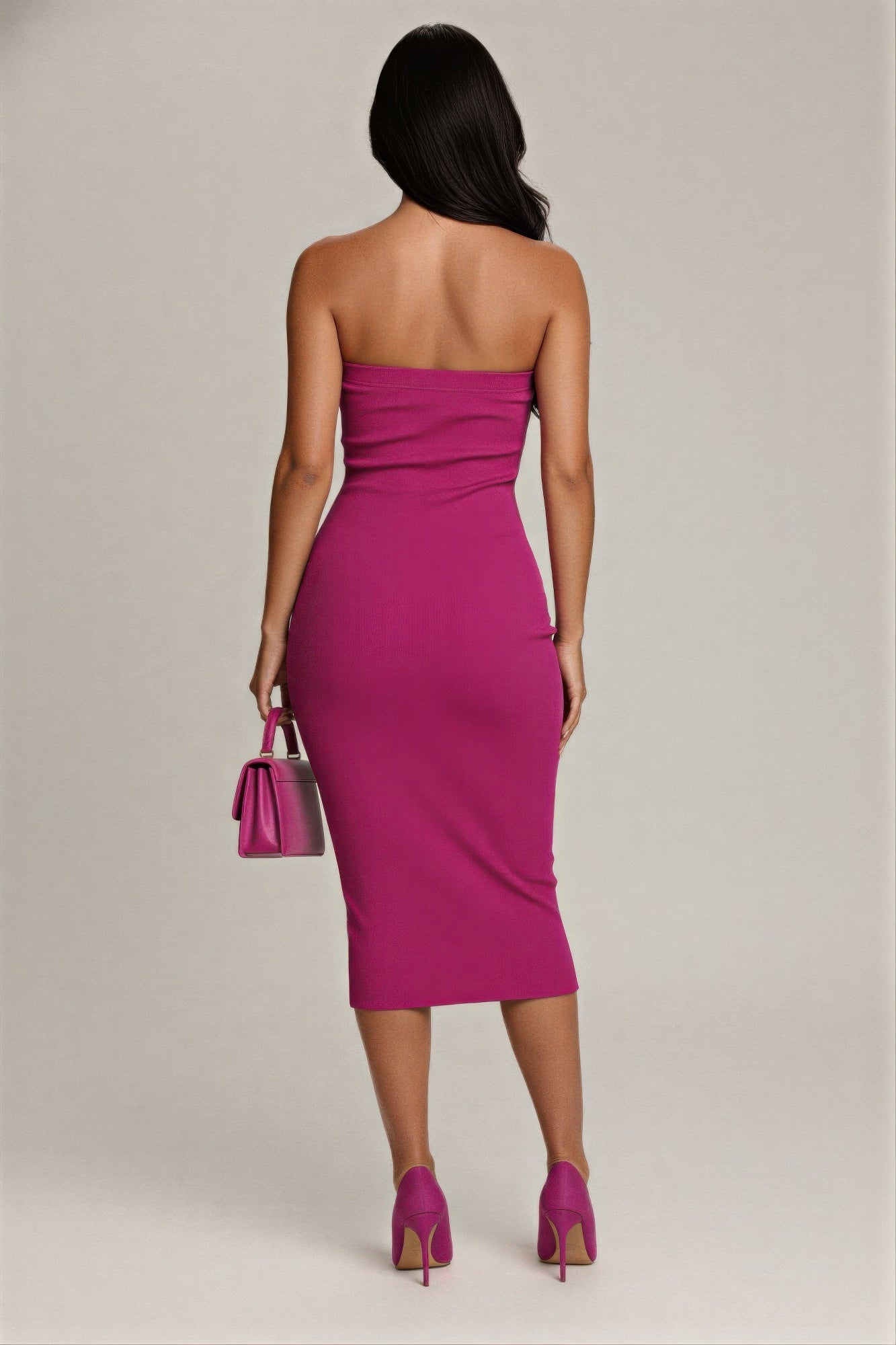 Strapless bodycon midi dress product image