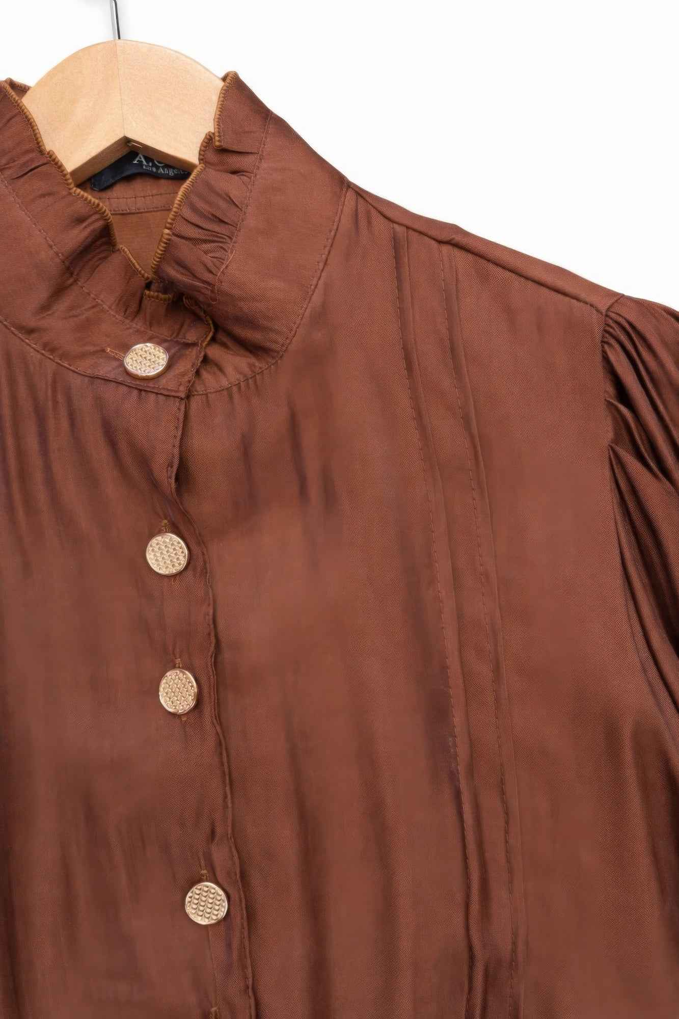 Elegant Satin-finish Victorian Button-up Top Elegant Satin-finish Victorian Button-up Top