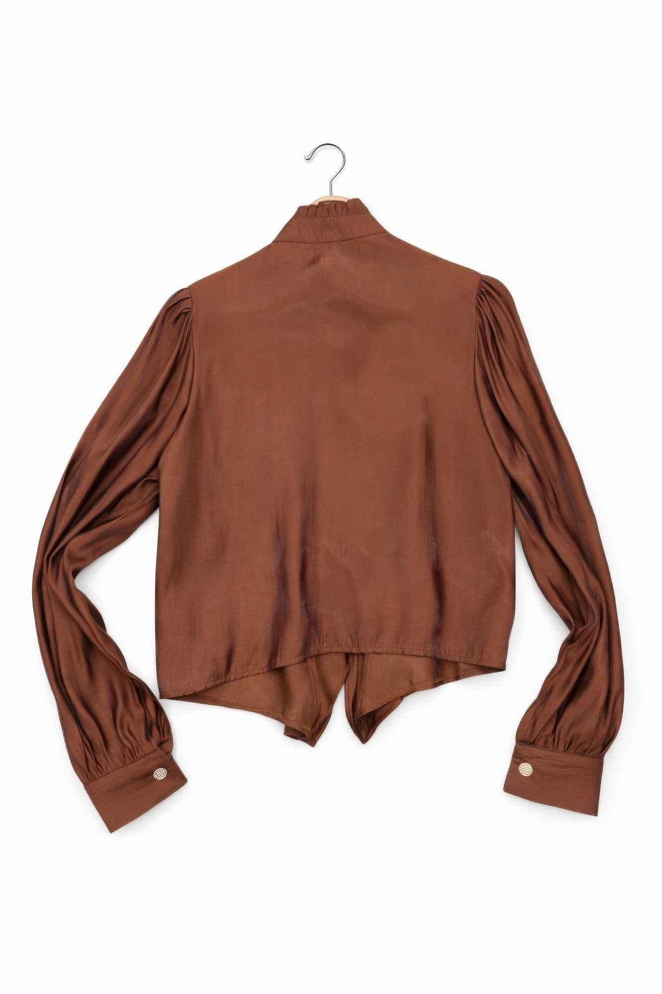 Elegant Satin-finish Victorian Button-up Top Elegant Satin-finish Victorian Button-up Top