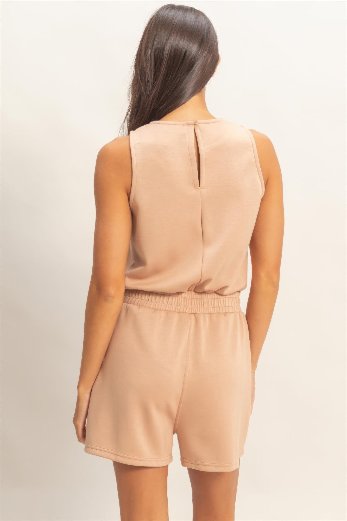 Drawstring Waist Sleeveless Romper product image