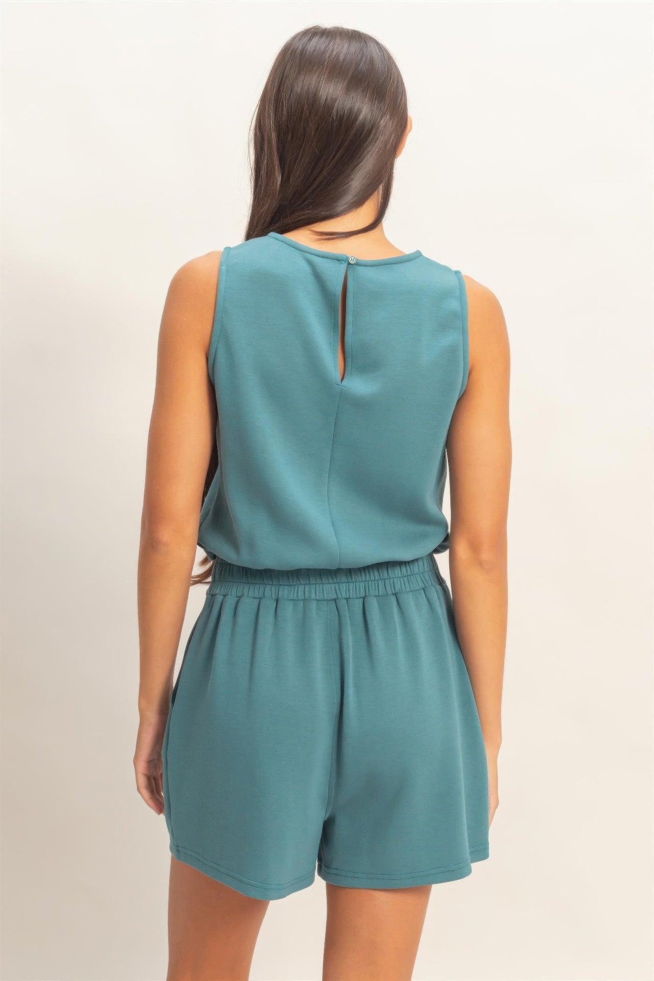 Drawstring Waist Sleeveless Romper product image