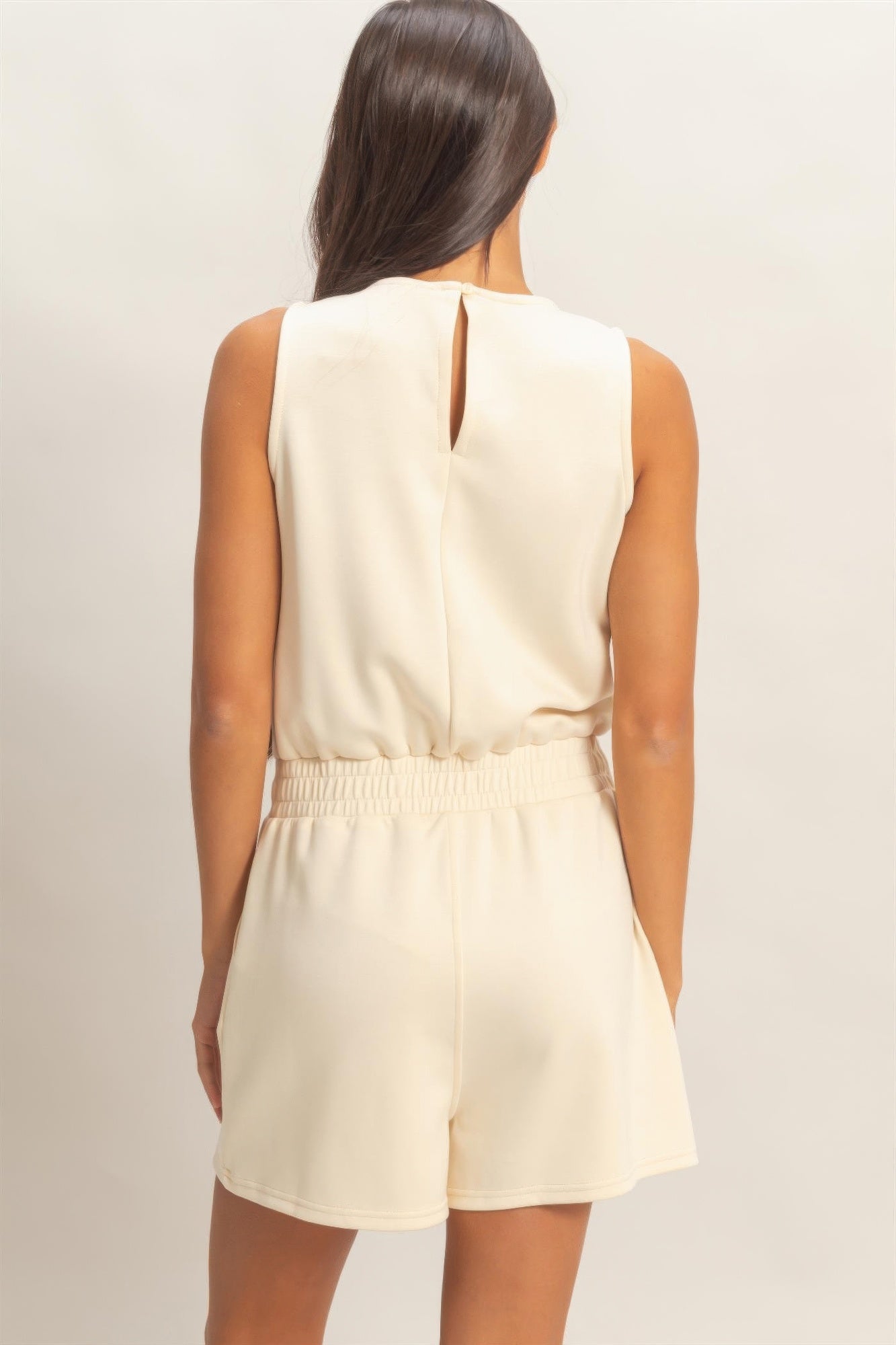 Drawstring Waist Sleeveless Romper product image