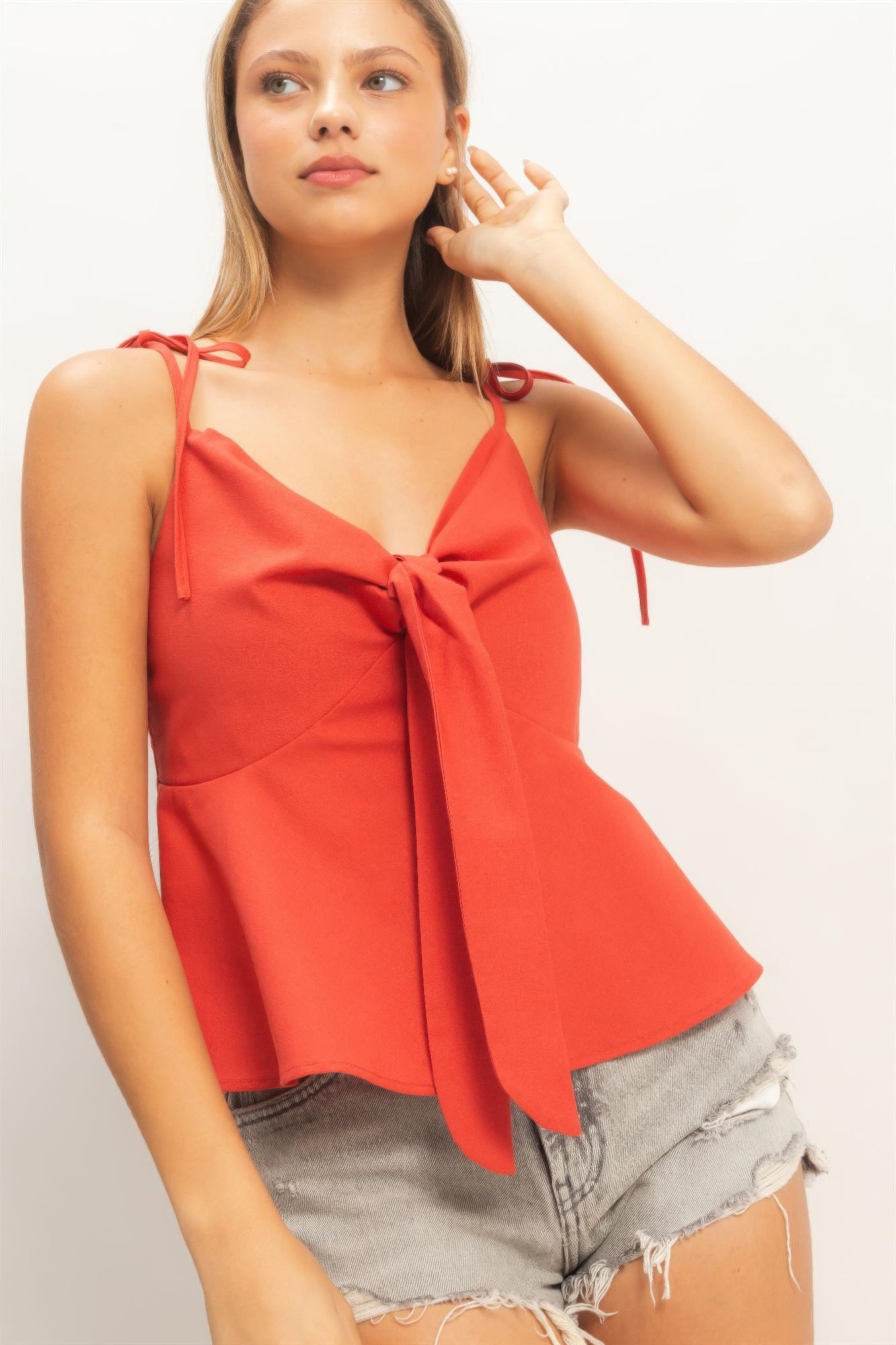 Tie Front Spaghetti Strap Top product image