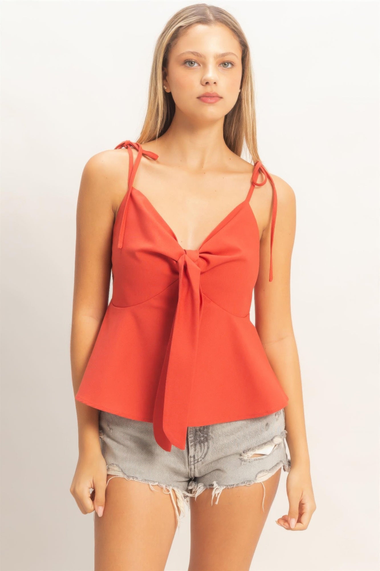 Tie Front Spaghetti Strap Top product image