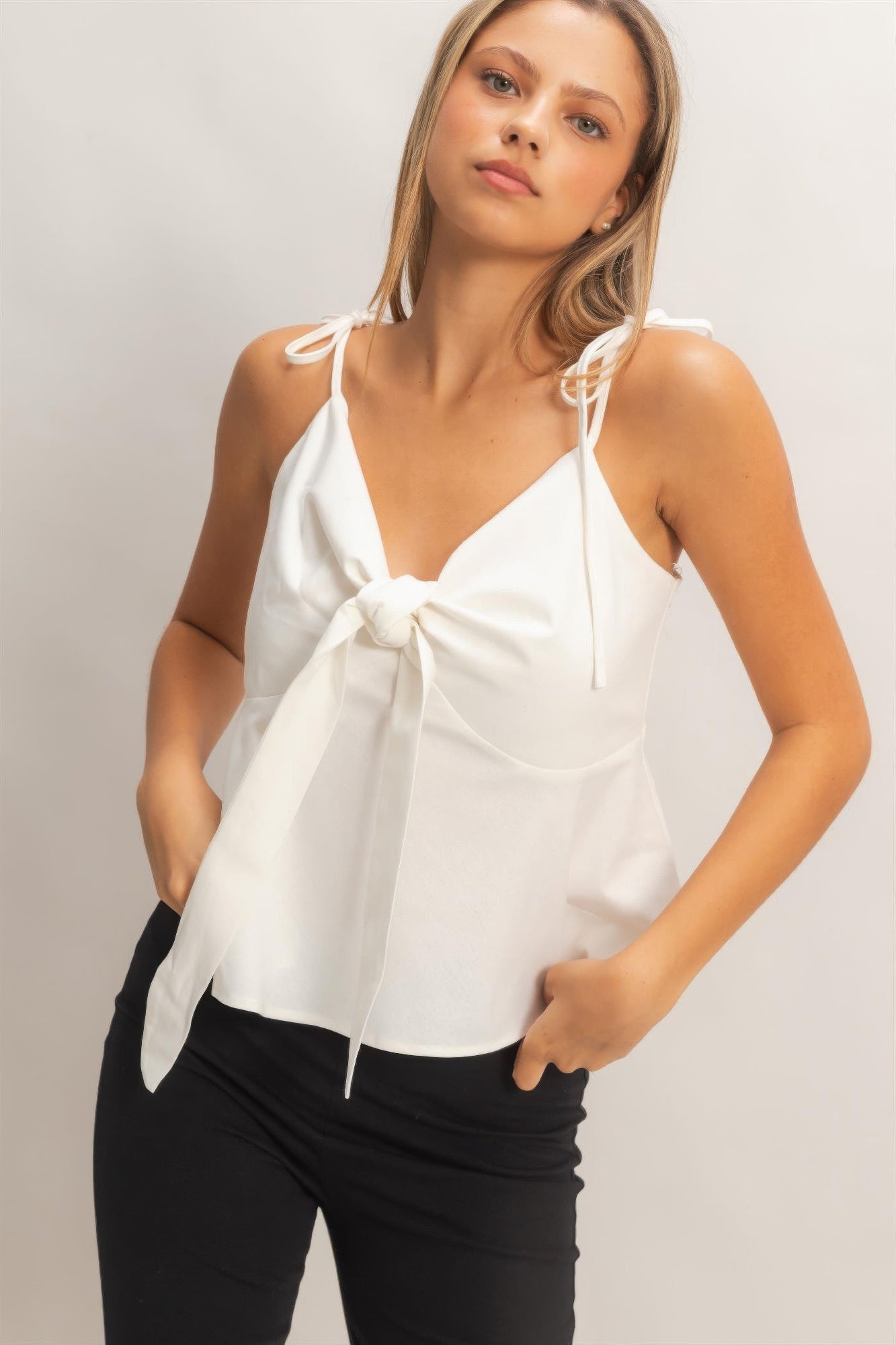 Tie Front Spaghetti Strap Top product image