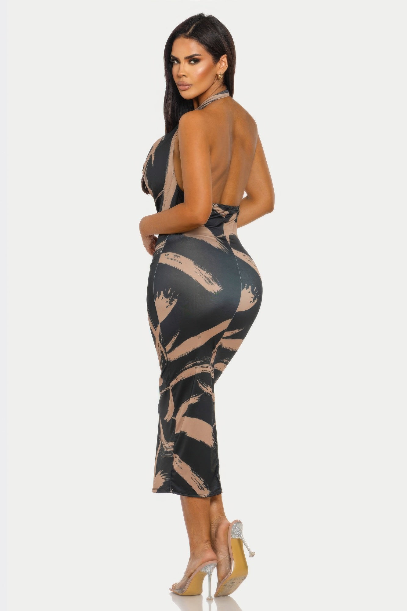 Fierce Stroke Halter Midi Dress product image