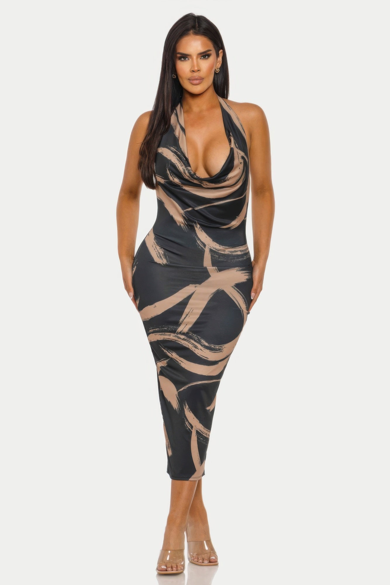 Fierce Stroke Halter Midi Dress product image